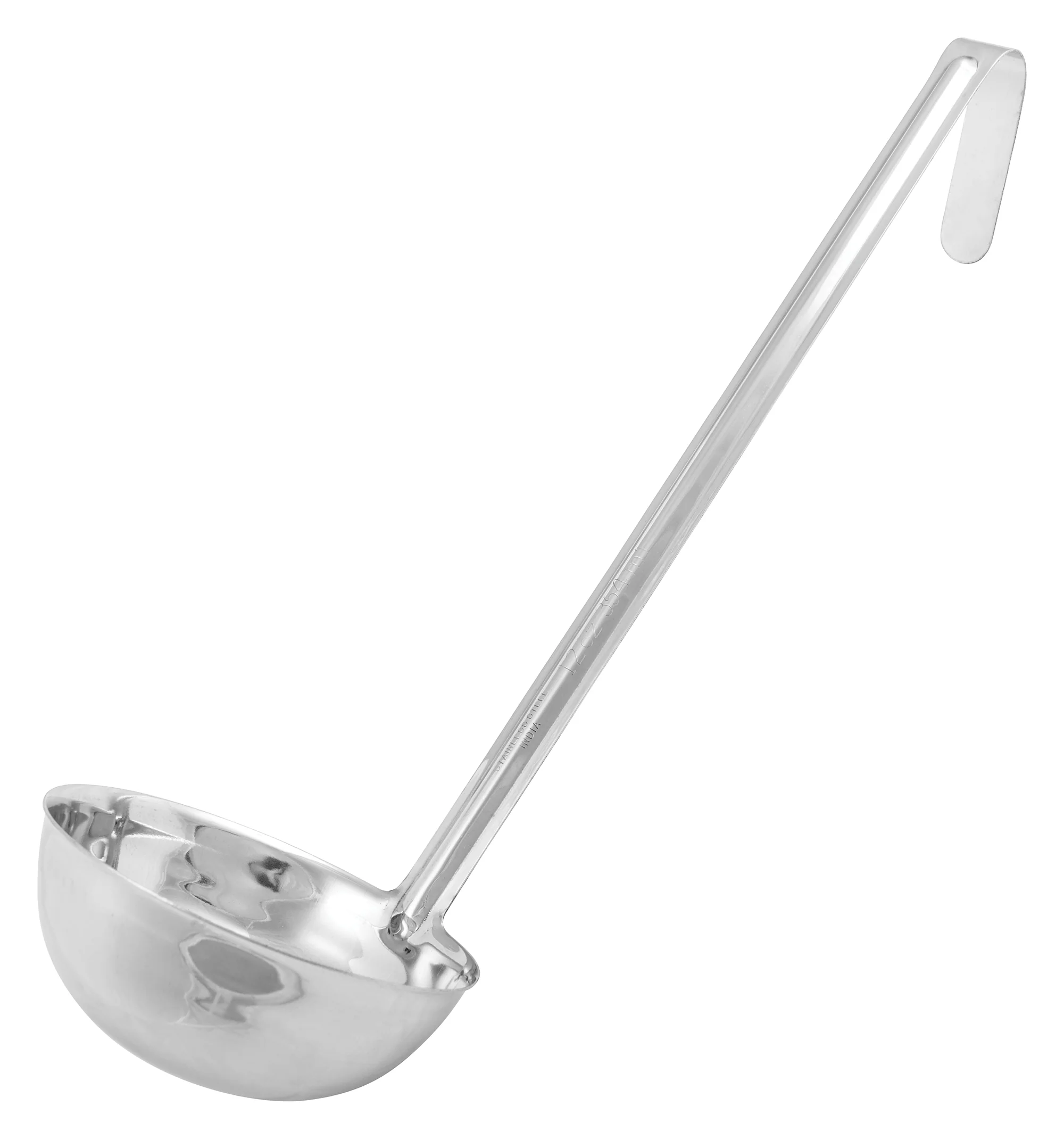 Winco 12 oz Stainless Steel Ladle - One-Piece 12-3/4" Handle - Image 2
