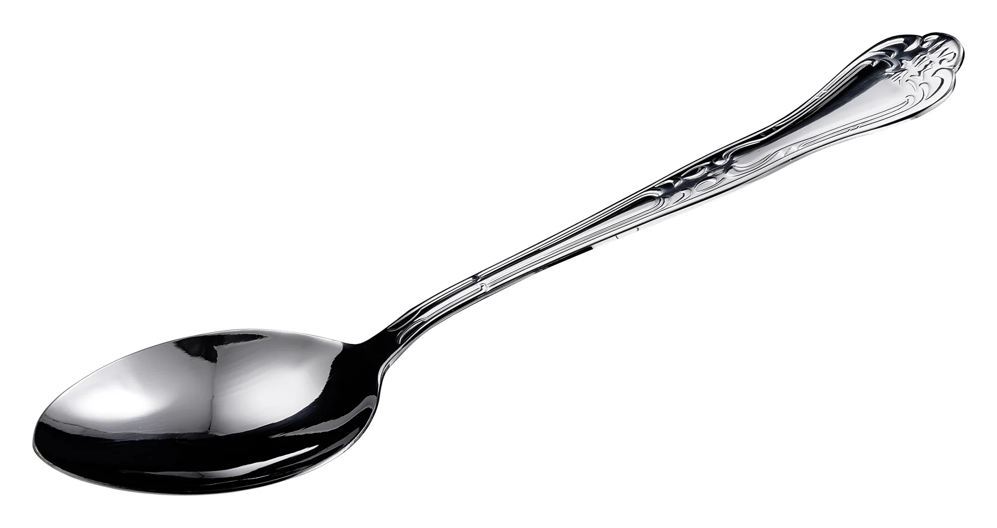 Winco LE-11 11 Inch Solid Serving Spoon Stainless Steel with Ergonomic Handle - Image 2