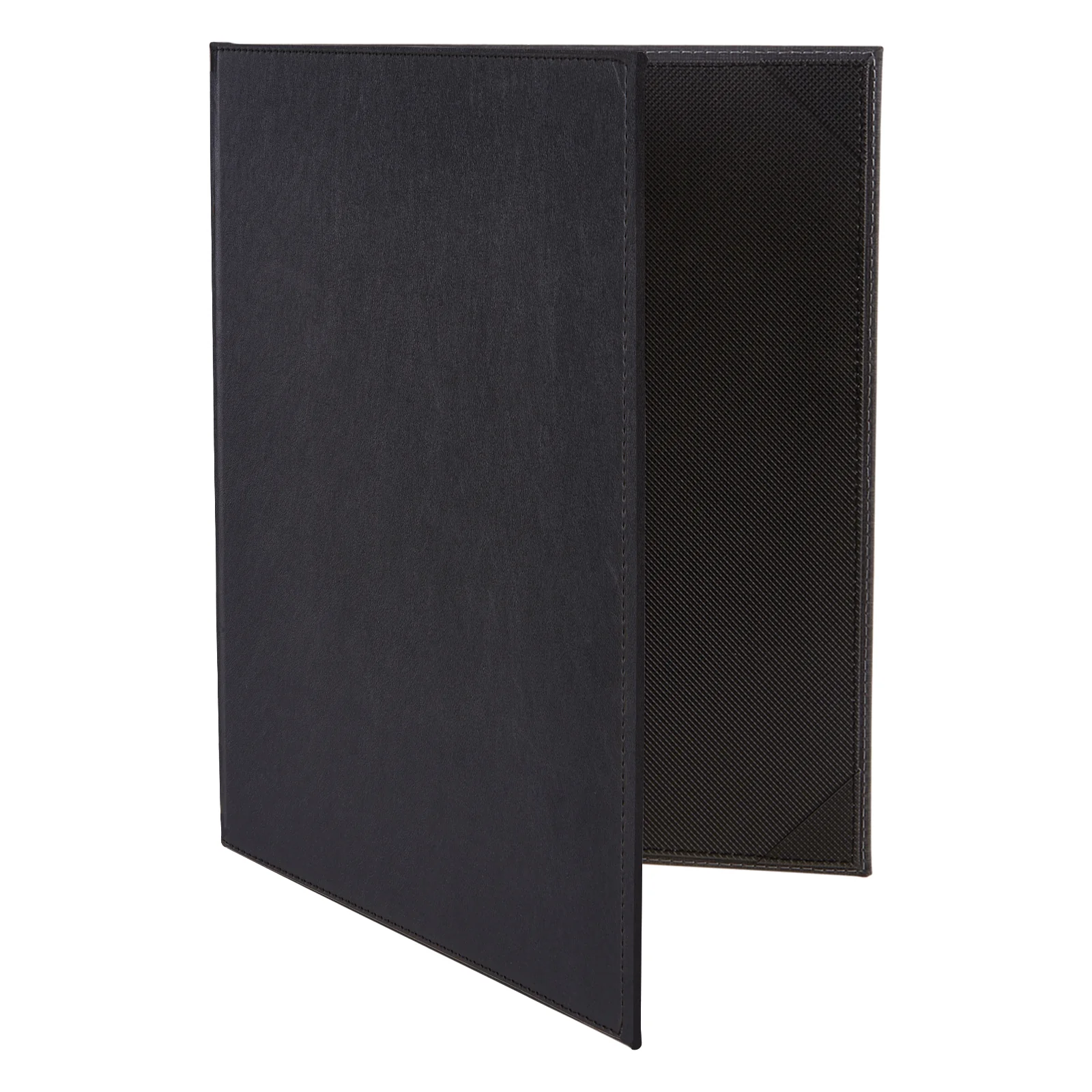 Winco LMD-811BK 8-1/2 Inch x 11 Inch Double Fold Menu Cover Leather-like Black - Image 5