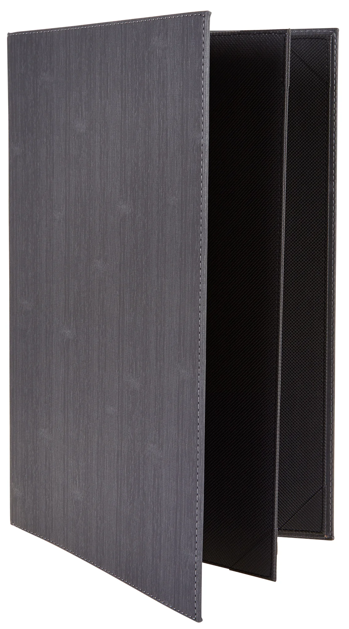 Winco LMF-811GY Menu Cover Gray Leather-like Four View 8-1/2 Inch - Image 4
