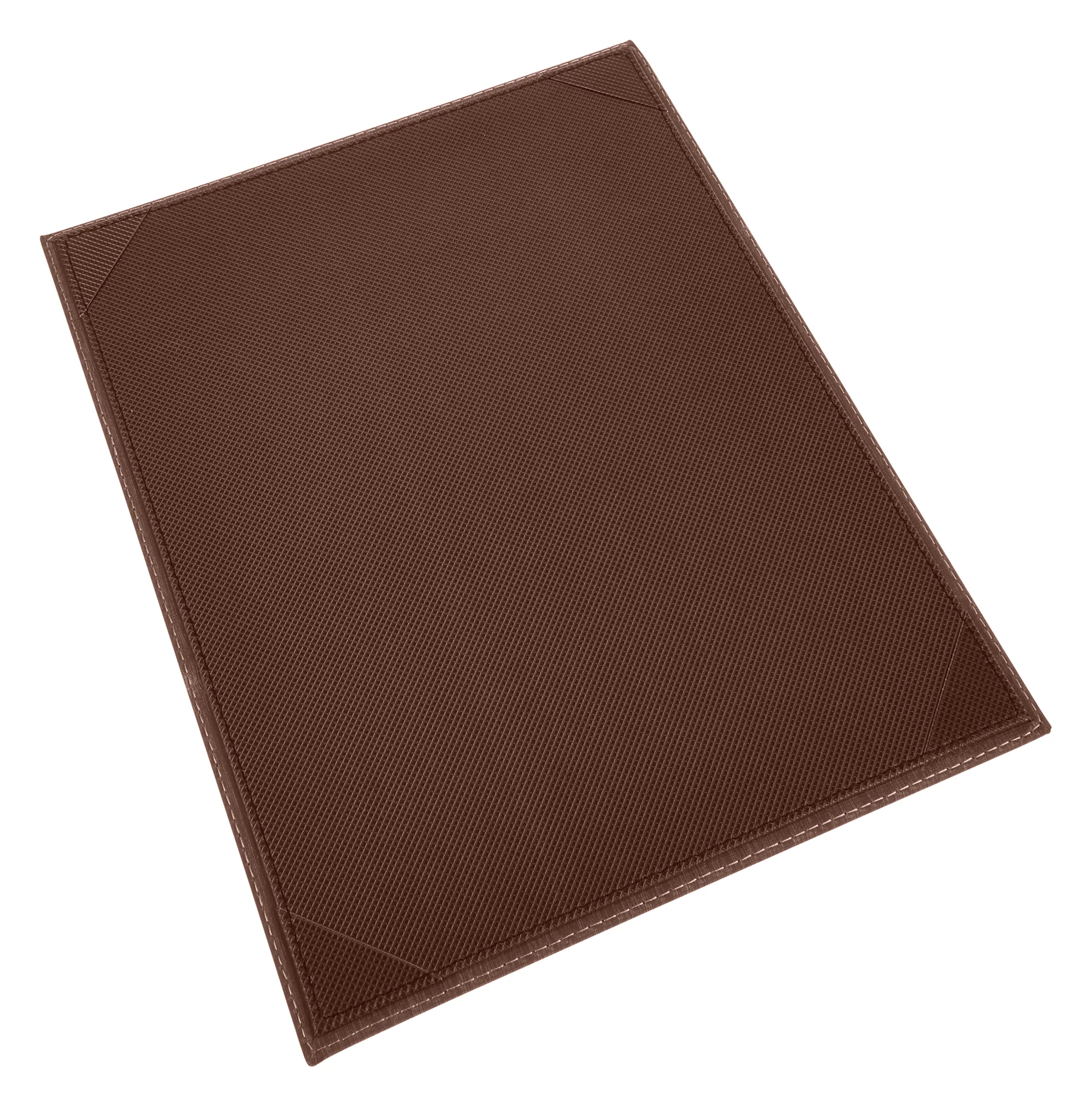 Winco LMS-811BN 8-1/2 Inch x 11 Inch Menu Cover Single Leather-like Brown - Image 2