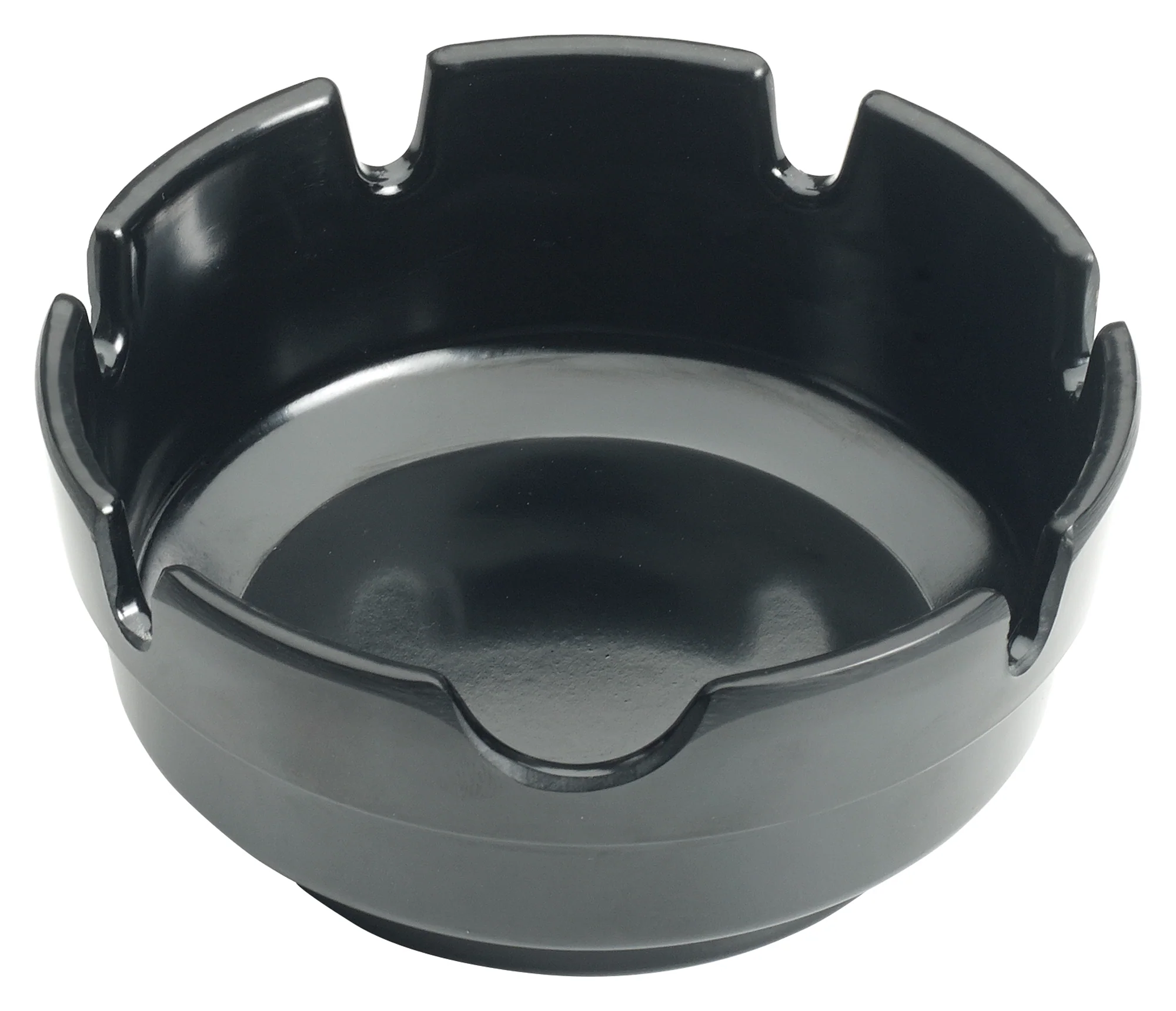 Winco MAS-4K 4 Inch Diameter Round Ashtray Bakelite Black - Image 3