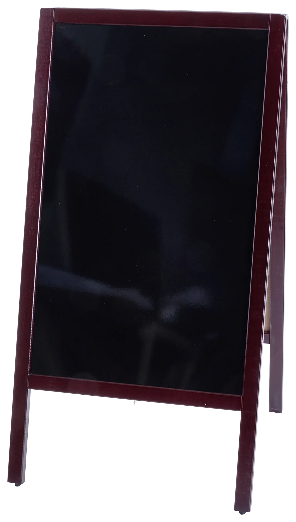Winco MBAF-3 20-3/8 Inch Sidewalk Marker Board Dual-sided Wood Mahogany Finish - Image 2