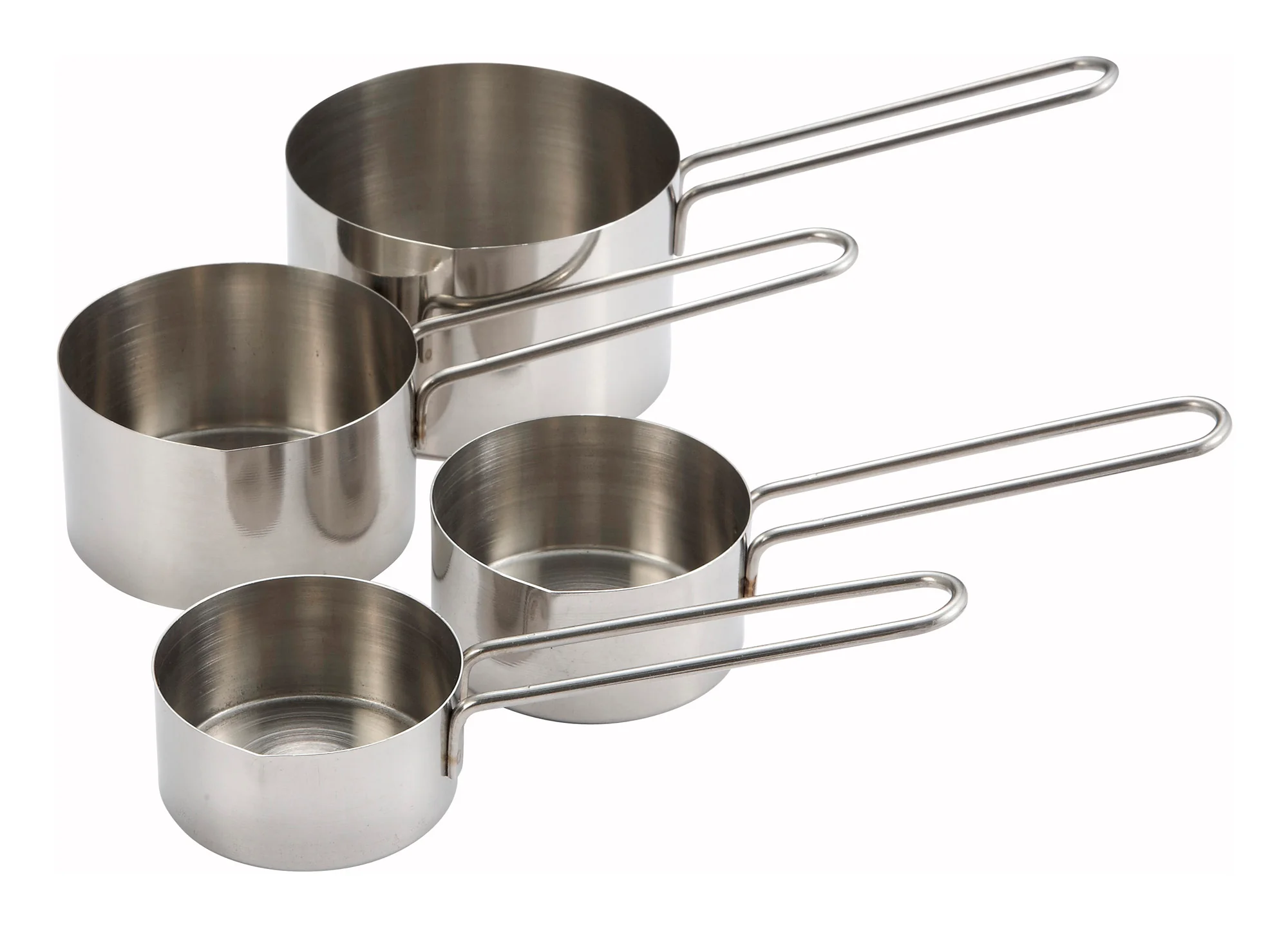 Winco MCP-4P Stainless Steel Measuring Cup Set 1/4 to 1 Cup 4-Piece - Image 2