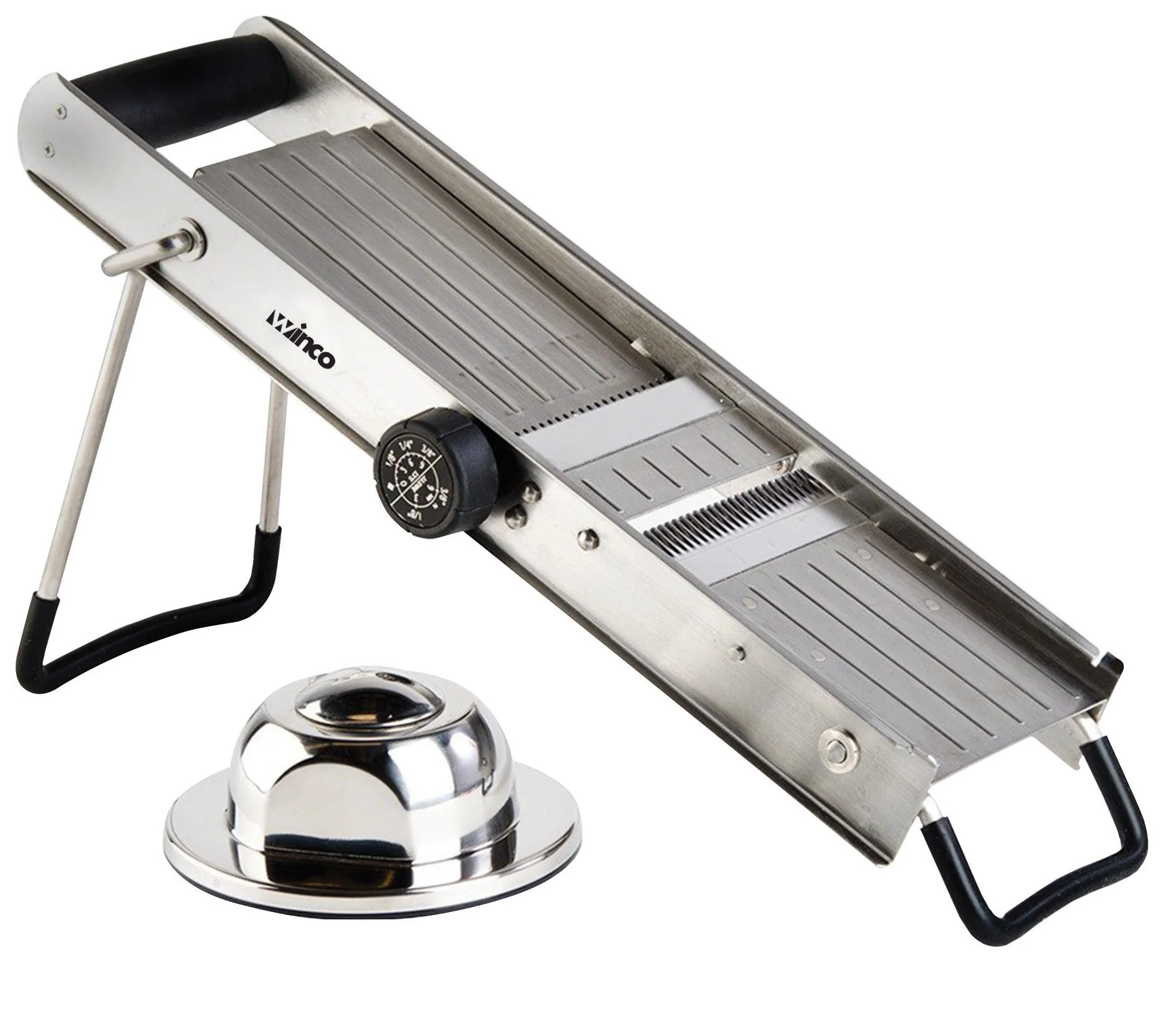 Winco MDL-18 18-1/3 Inch Mandoline Slicer Set with 4 Blades Stainless Steel