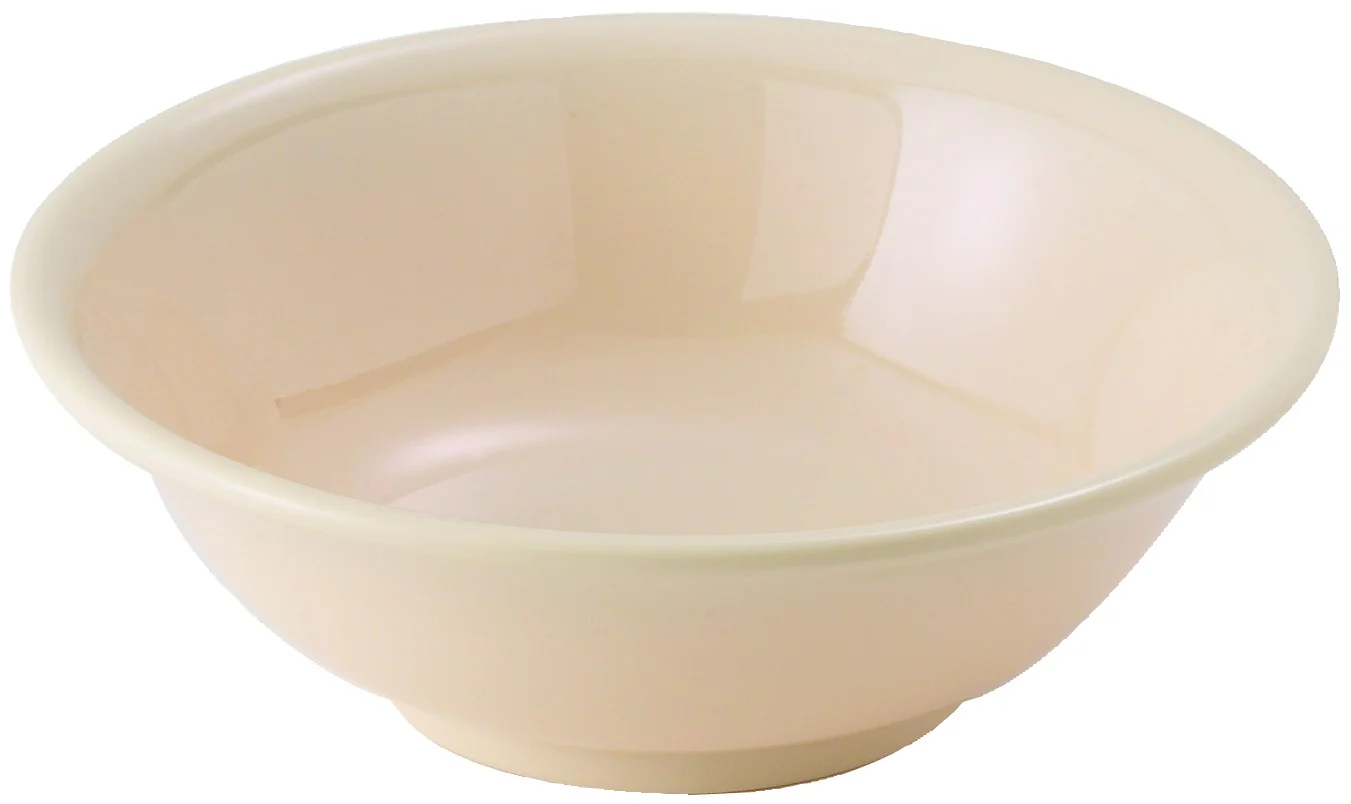 Winco MMB-22 22 Oz. Round Rimless Bowl Tan Melamine Dishwasher Safe - Image 2