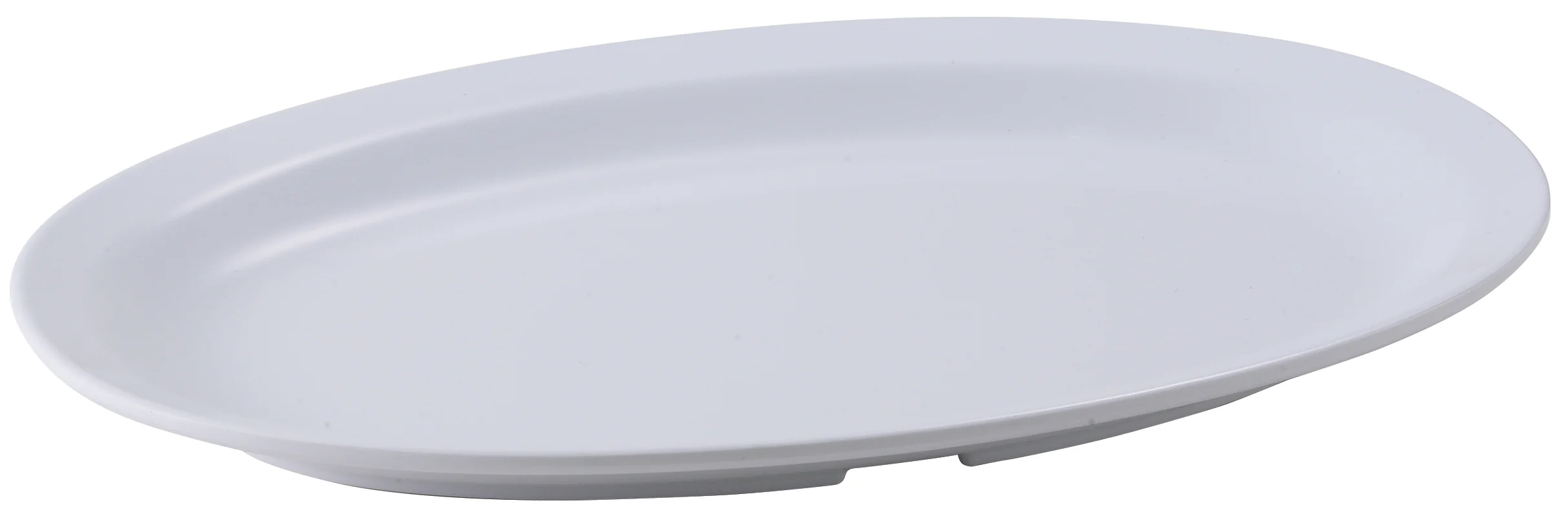 Winco MMPO-118W 11 Inch Oval Narrow Rim Platter Plastic White with Heat Resistance - Image 2