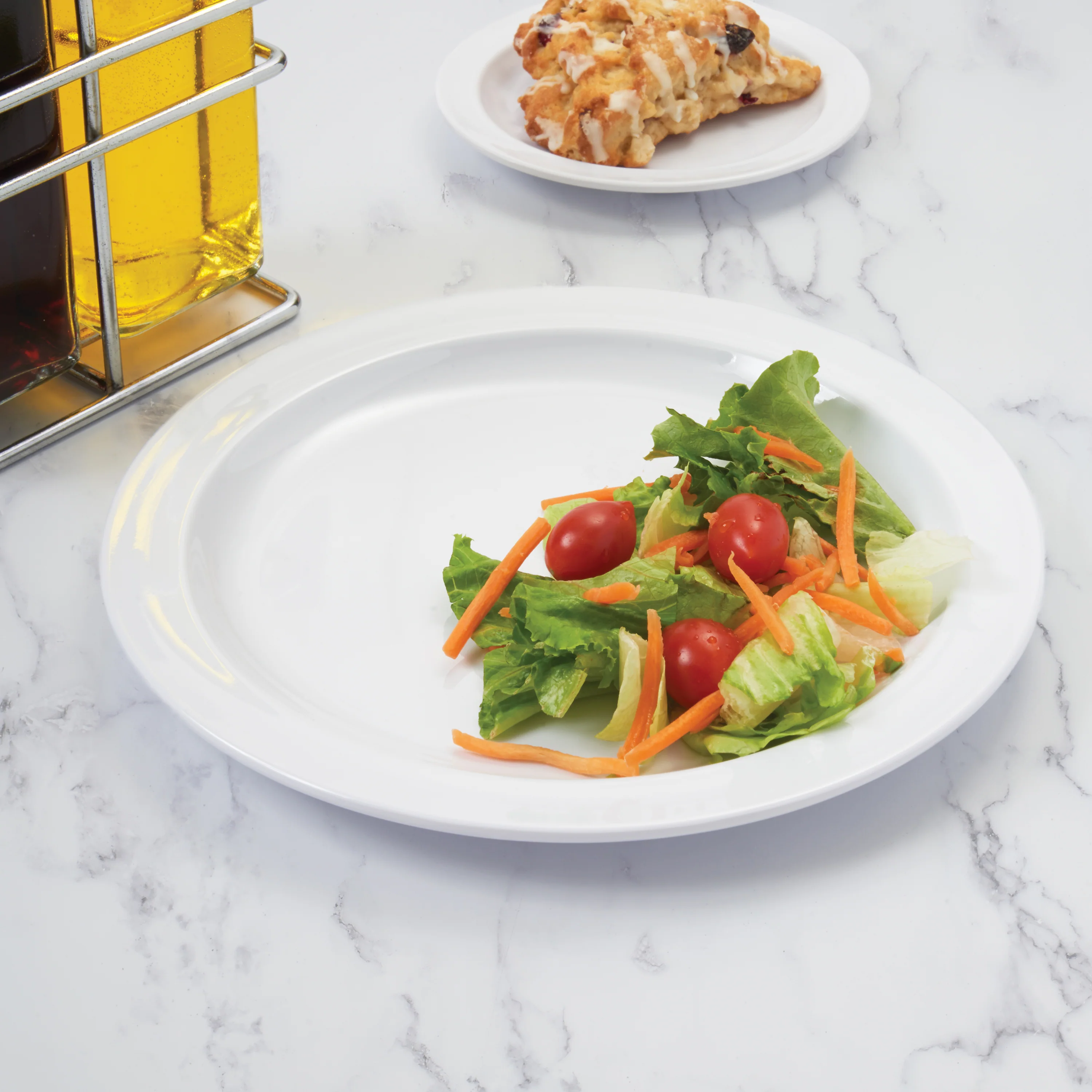Winco MMPR-9W 9 Inch Melamine Plate Round Dishwasher Safe White - Image 2
