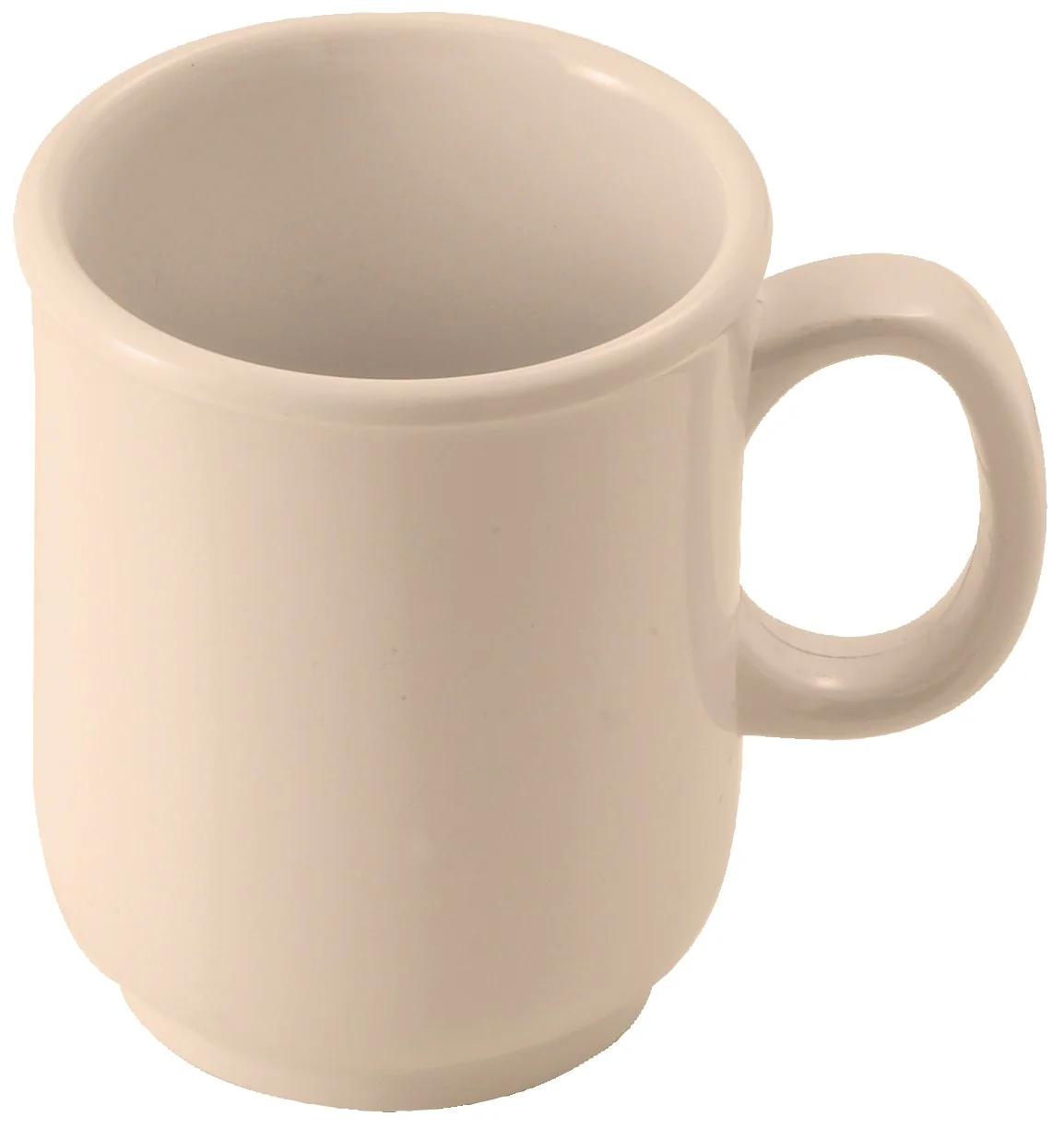 Winco MMU-8 8 Oz Bulbous Mug with Handle Melamine Tan - Image 3