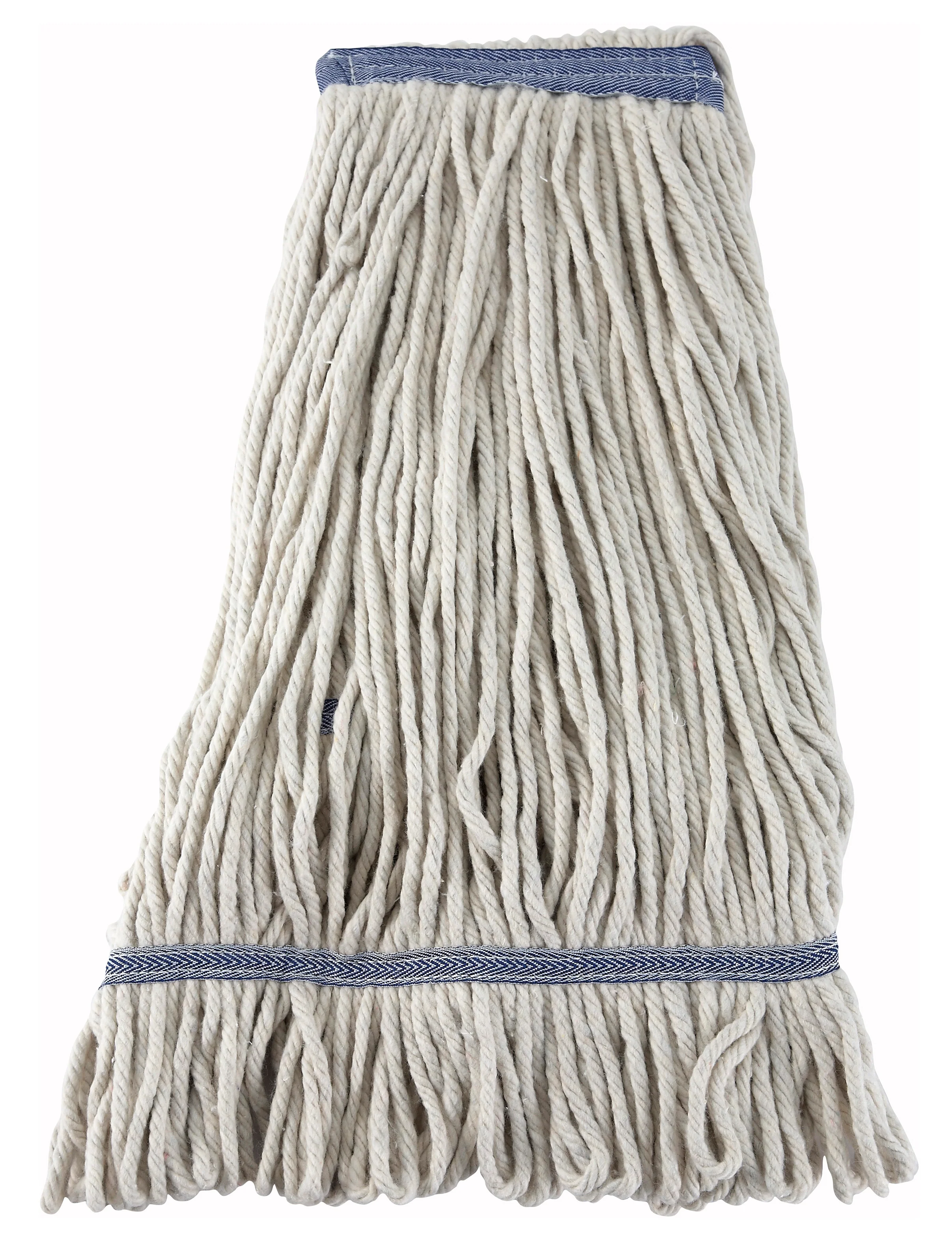 Winco MOP-20W 7 Inch Wet Mop Head White Yarn 20oz Looped End - Image 3