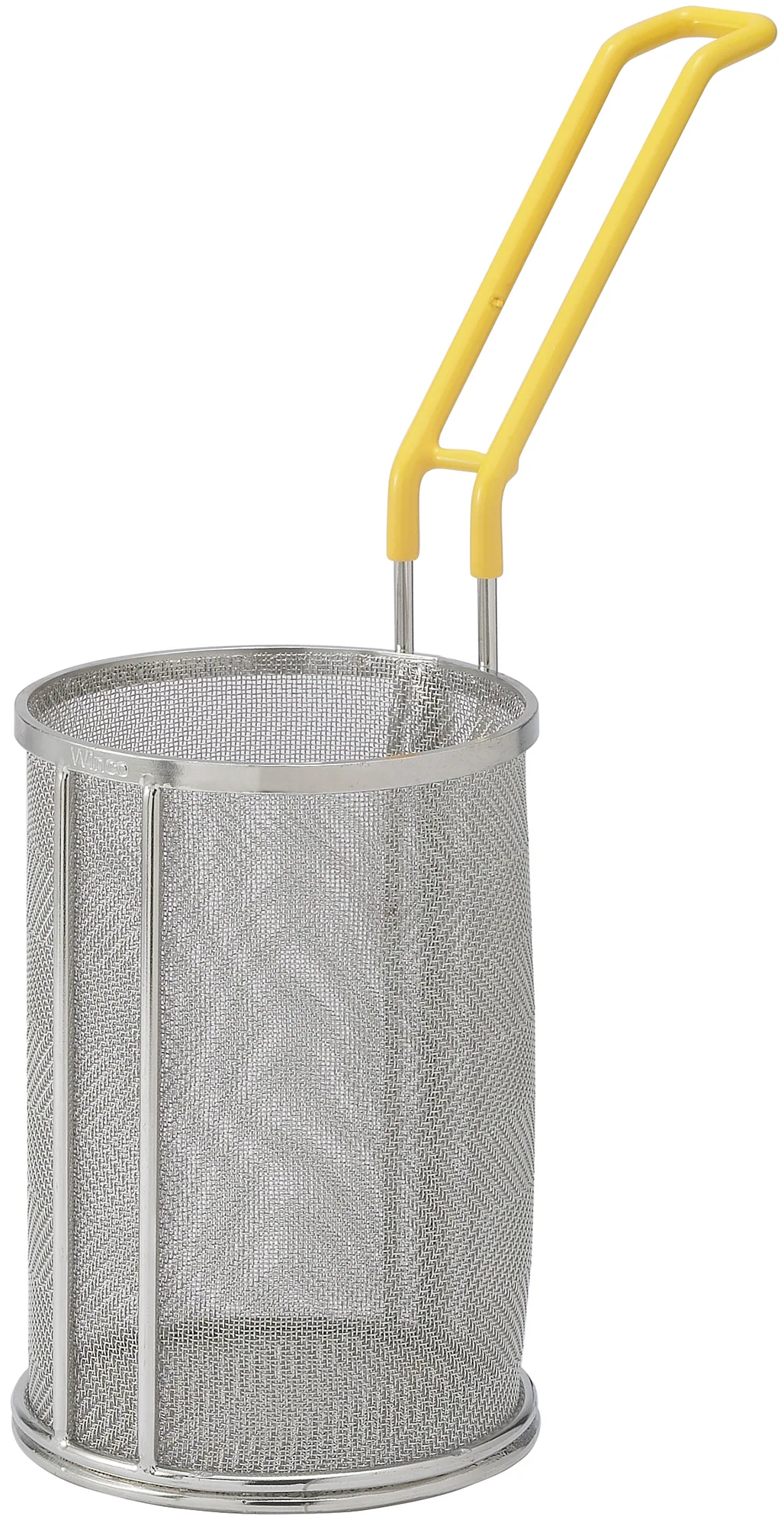 Winco MPF-57 5 Inch Diameter Short Pasta Insert Basket with Ergonomic Handle Stainless Steel - Image 2