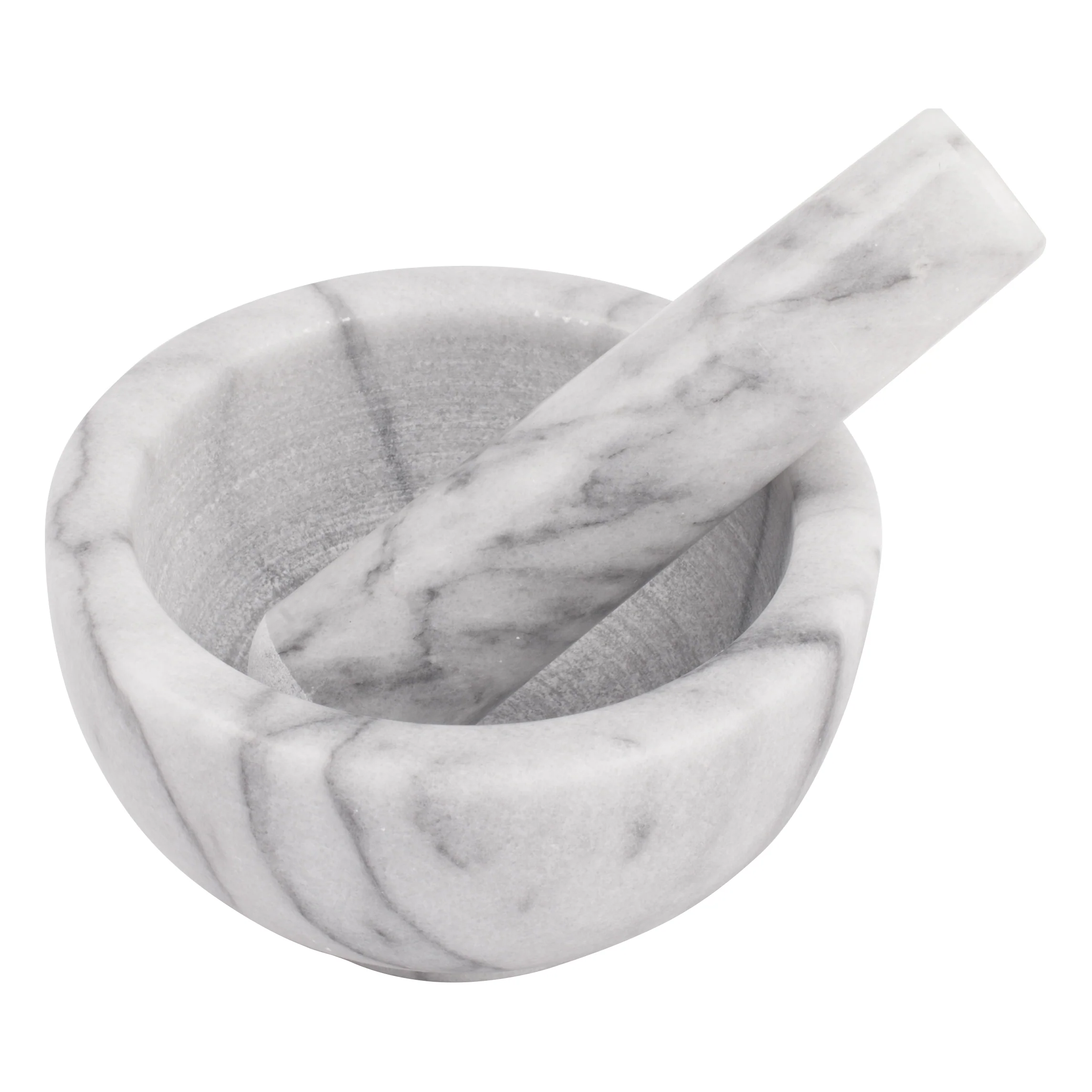 Winco MPS-42W 4-1/2 Inch Marble Mortar and Pestle Set with Pestle - Image 2
