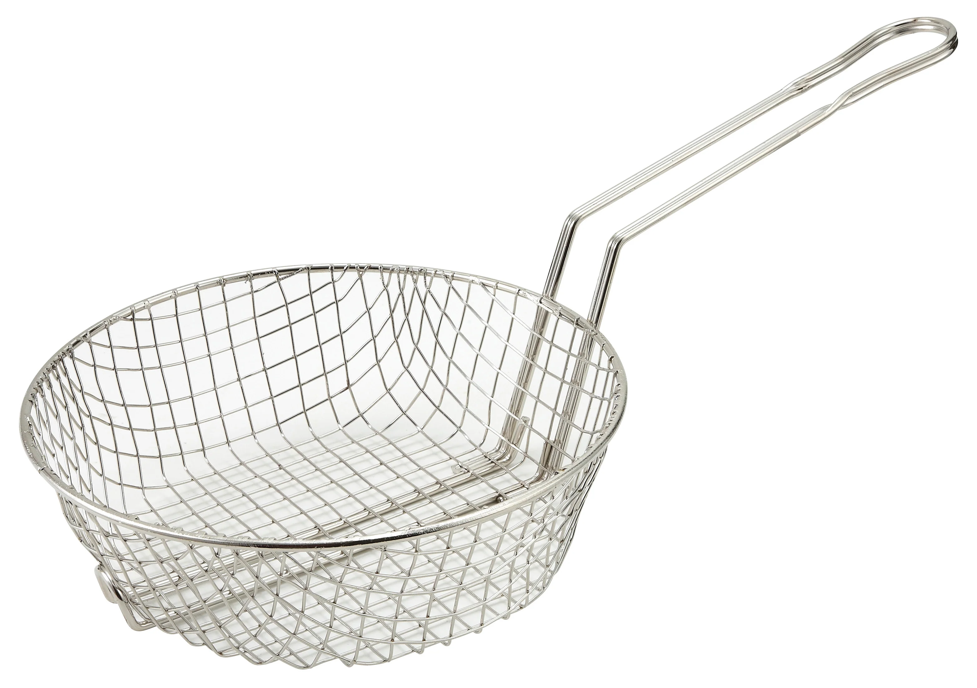 Winco MSB-12 12 Inch Diameter Round Culinary Basket Coarse Mesh Nickel Plated Steel - Image 2