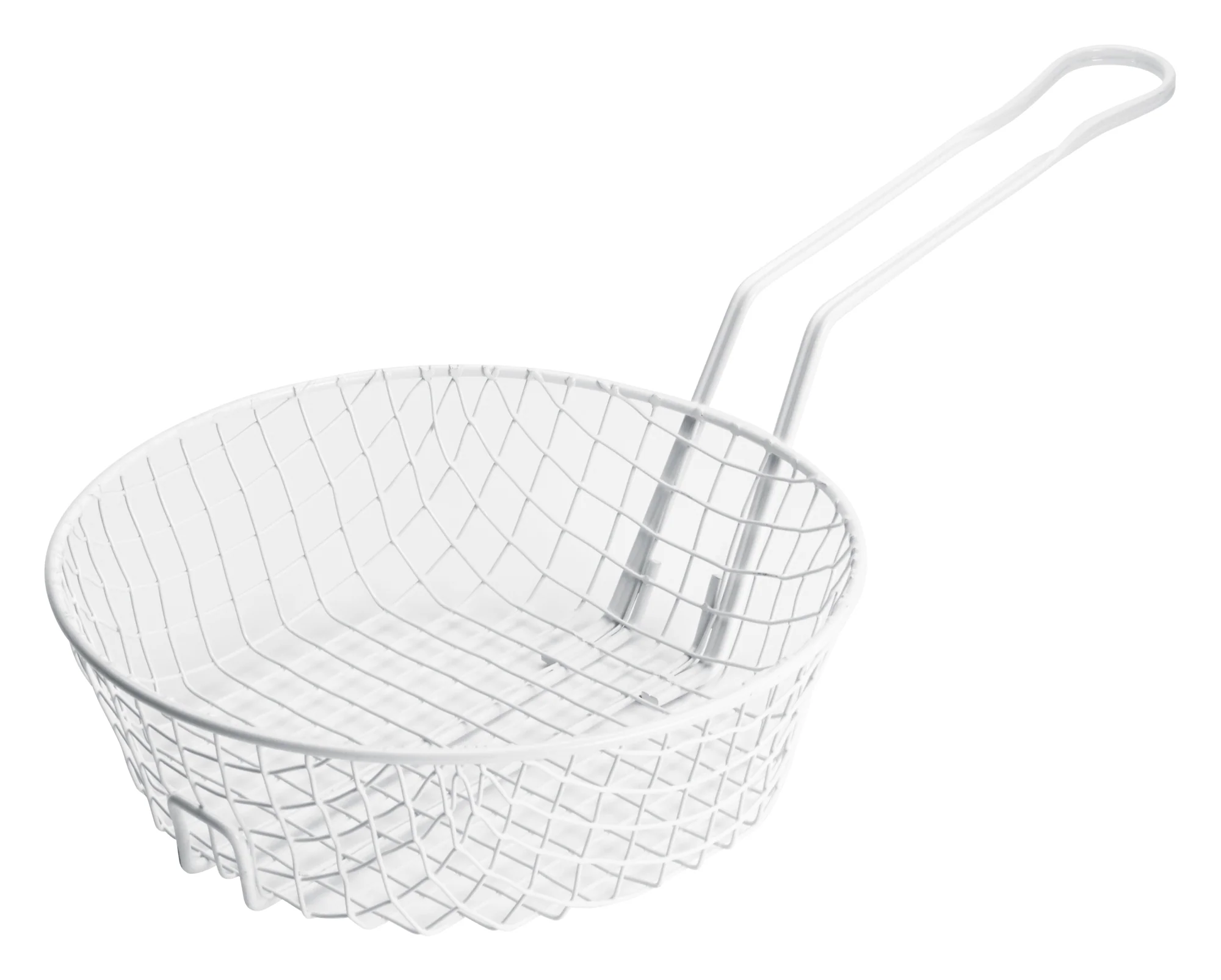 Winco MSBW-10 10 Inch Round Coarse Mesh Breading Basket Plastic Coated Steel