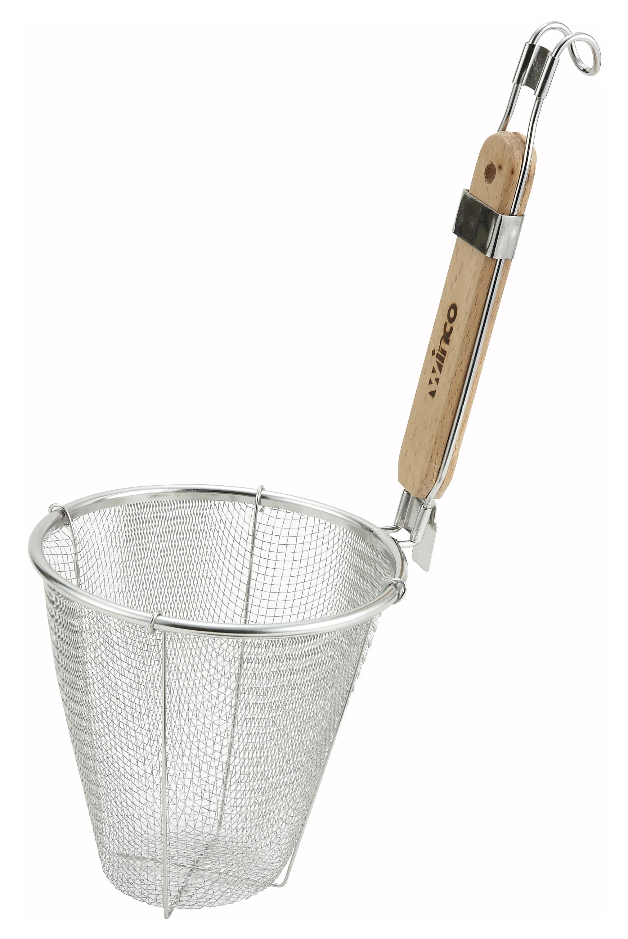 Winco MSH-5 5-3/4 Inch Bowl Diameter Strainer Stainless Steel Wooden Handle - Image 2