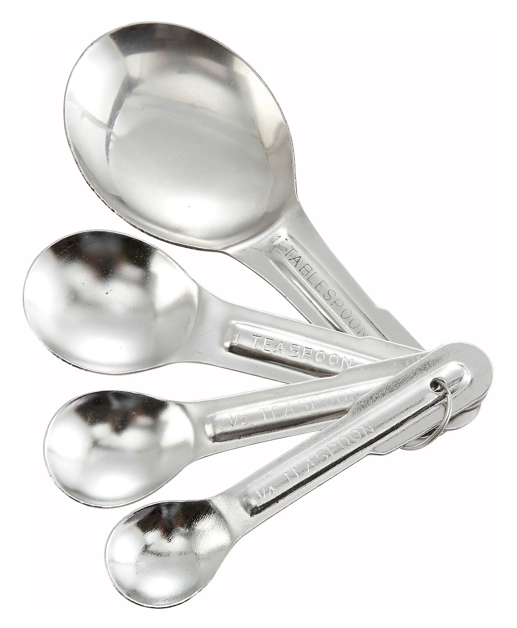 Winco MSP-4P 4-Piece Stainless Steel Measuring Spoons Set - Commercial Grade Kitchen & Lab Set