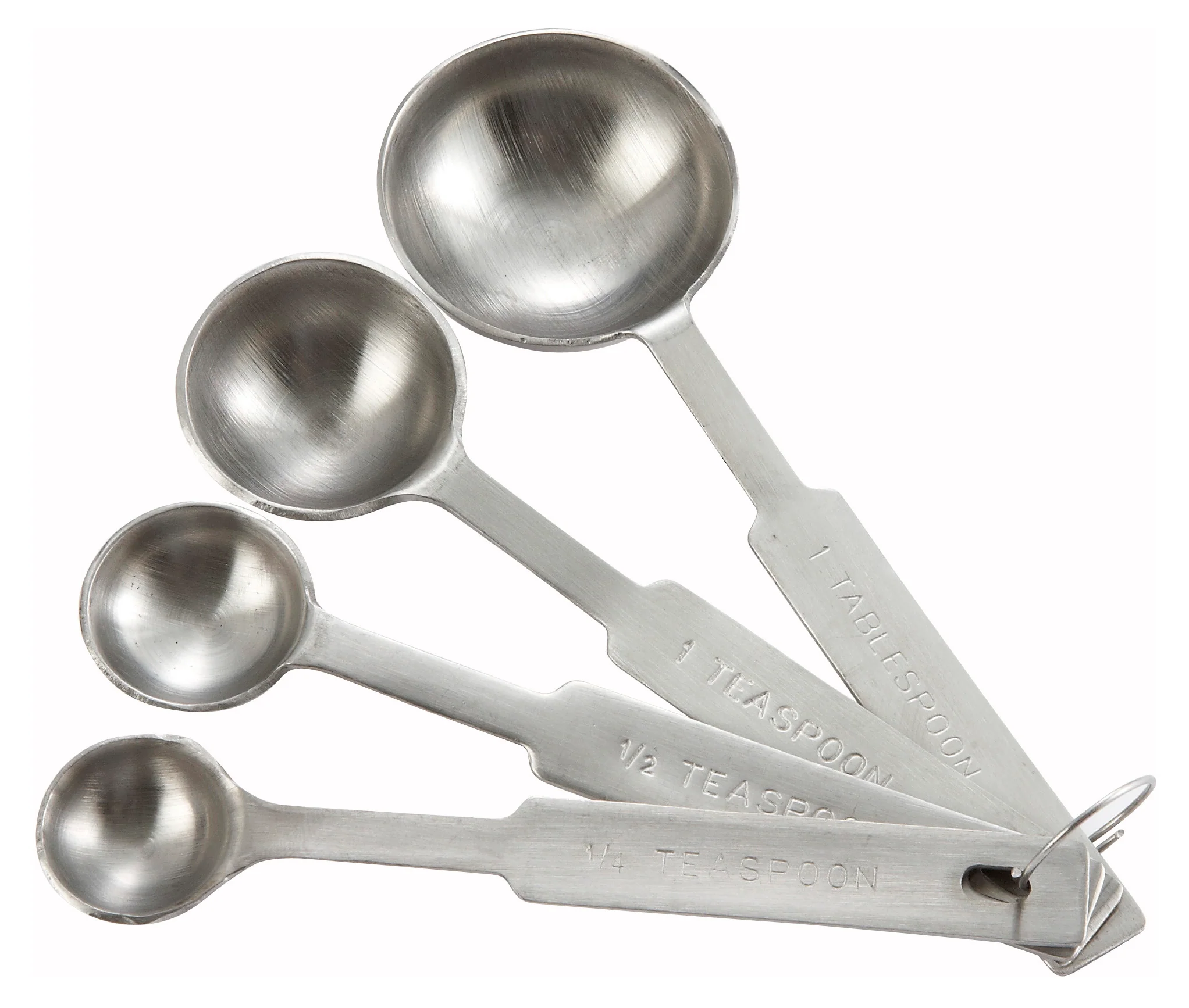 Winco MSPD-4X 1/4 to 1 tablespoon Deluxe Measuring Spoons Stainless Steel Set - Image 2