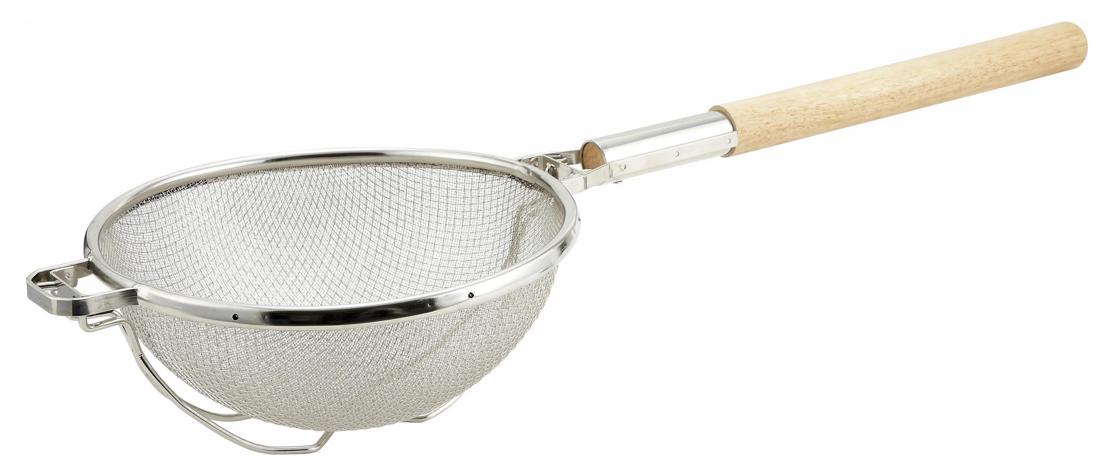 Winco MST-1010D 10-1/2 Inch Diameter Mesh Strainer with Wood Handle - Image 2