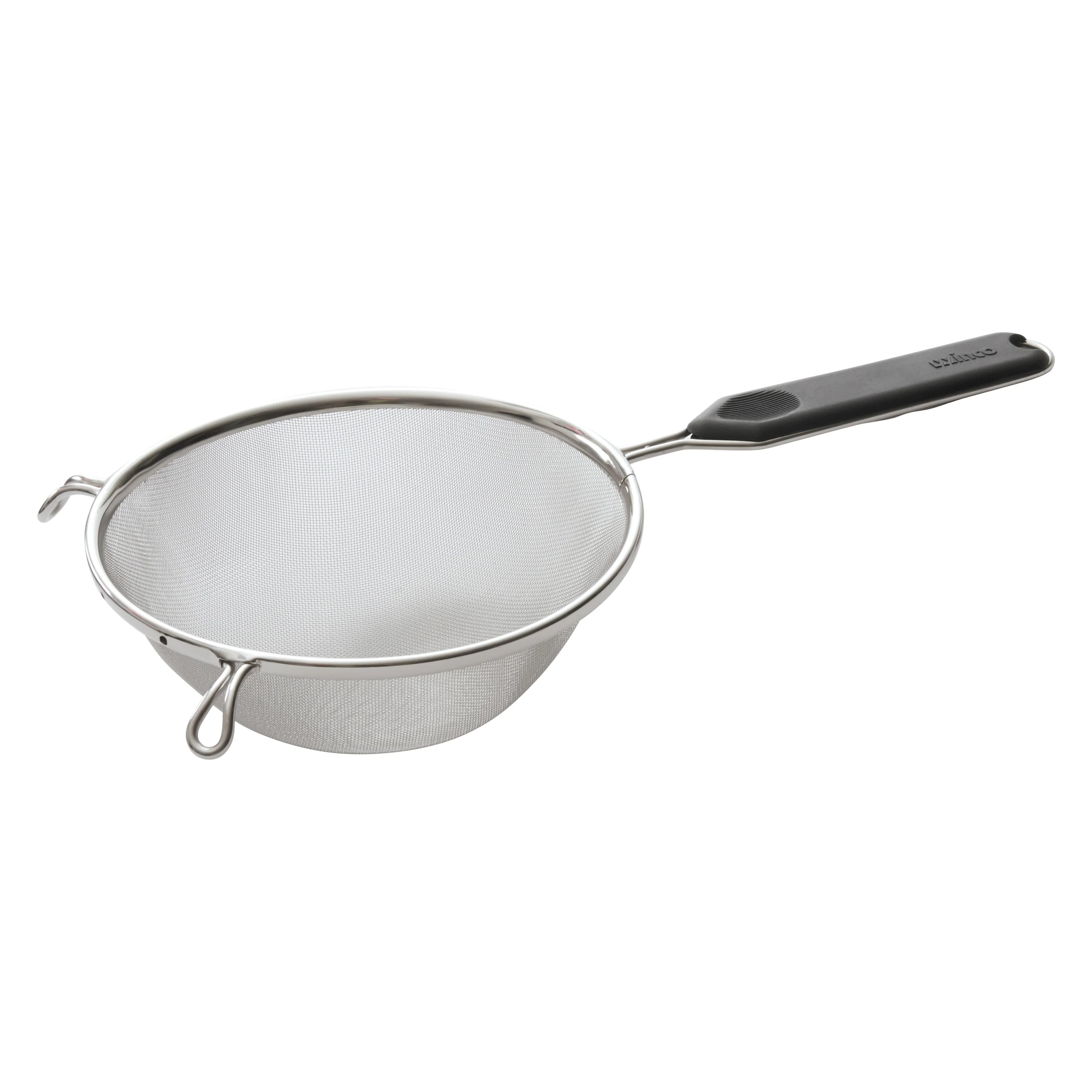 Winco MSTP-6SF 6.25 Inch Bowl Single Fine Mesh Mesh Strainer Plastic Handle Stainless Steel