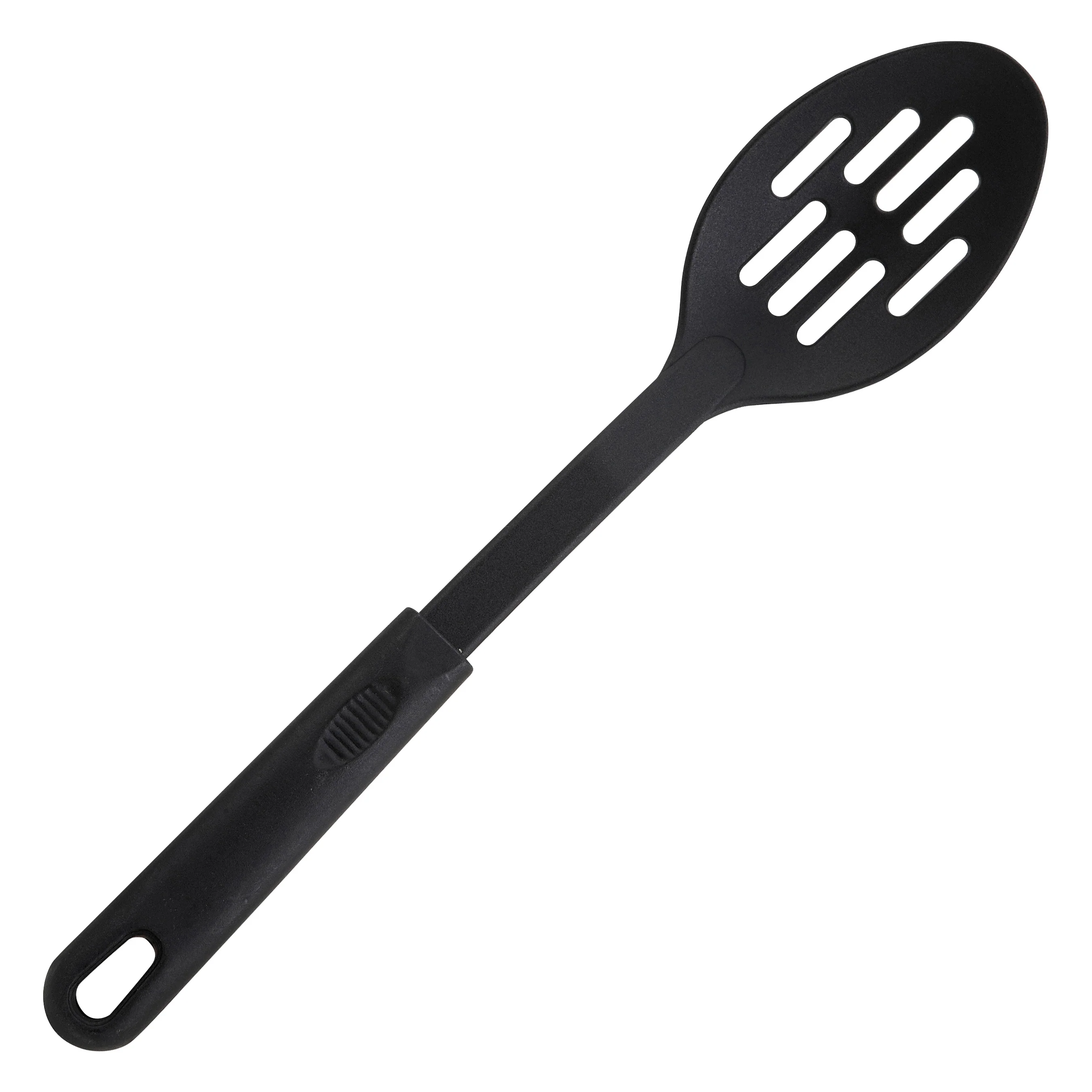 Winco NC-SL2 12 Inch O.A.L Slotted Spoon Nylon Black BPA Free - Image 2