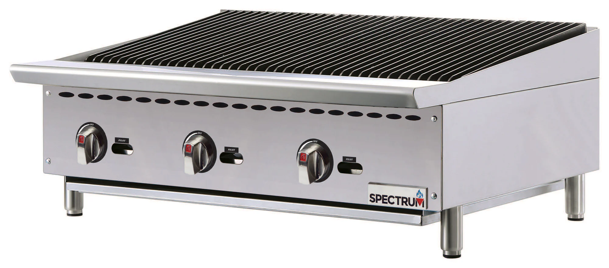 Winco NGCB-36R 36 Inch Charbroiler Gas Countertop with 3 Burner 105000 BTU - Image 2
