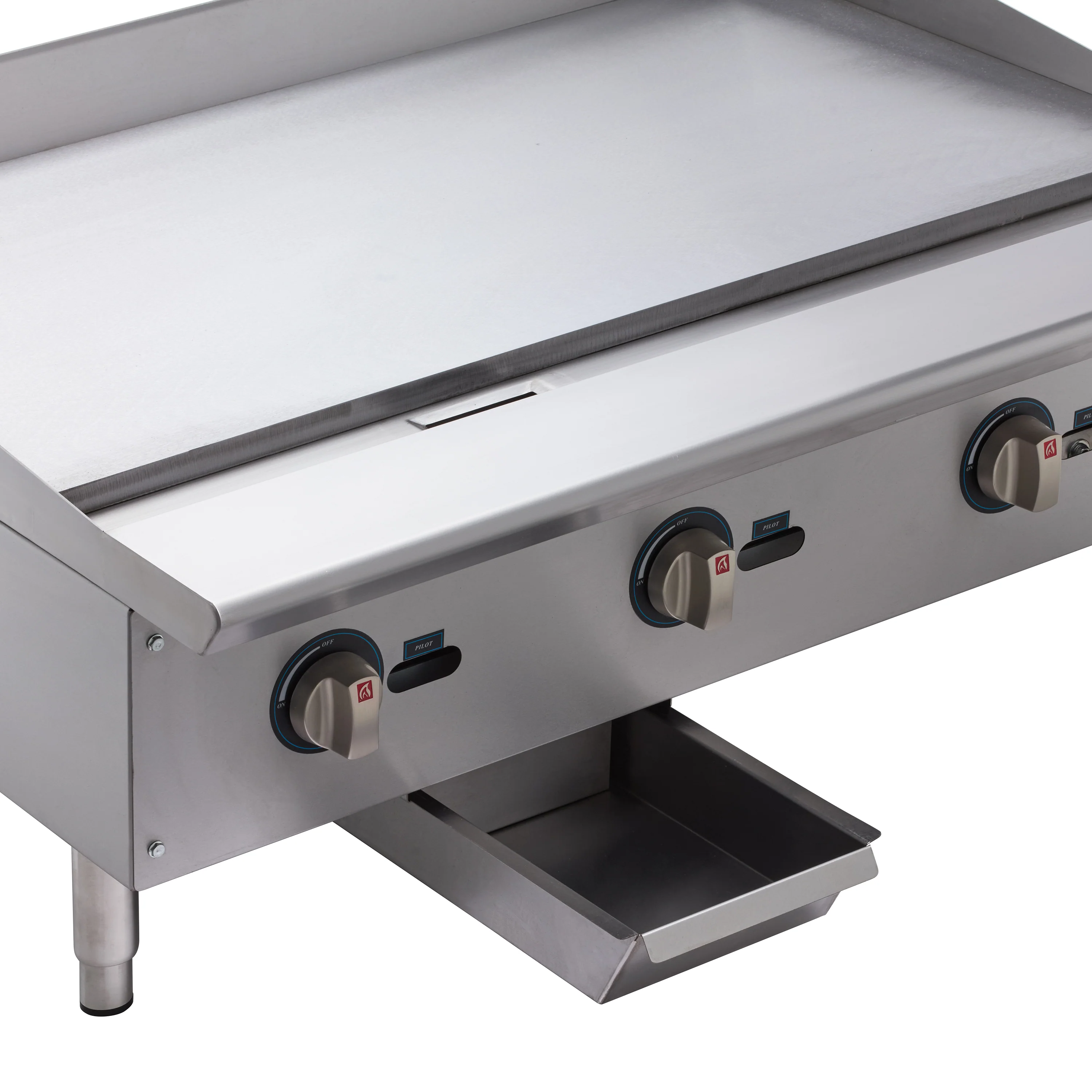 Winco NGGD-36M 36 Inch Gas Griddle Countertop with 3 Burners 90000 BTU - Image 3