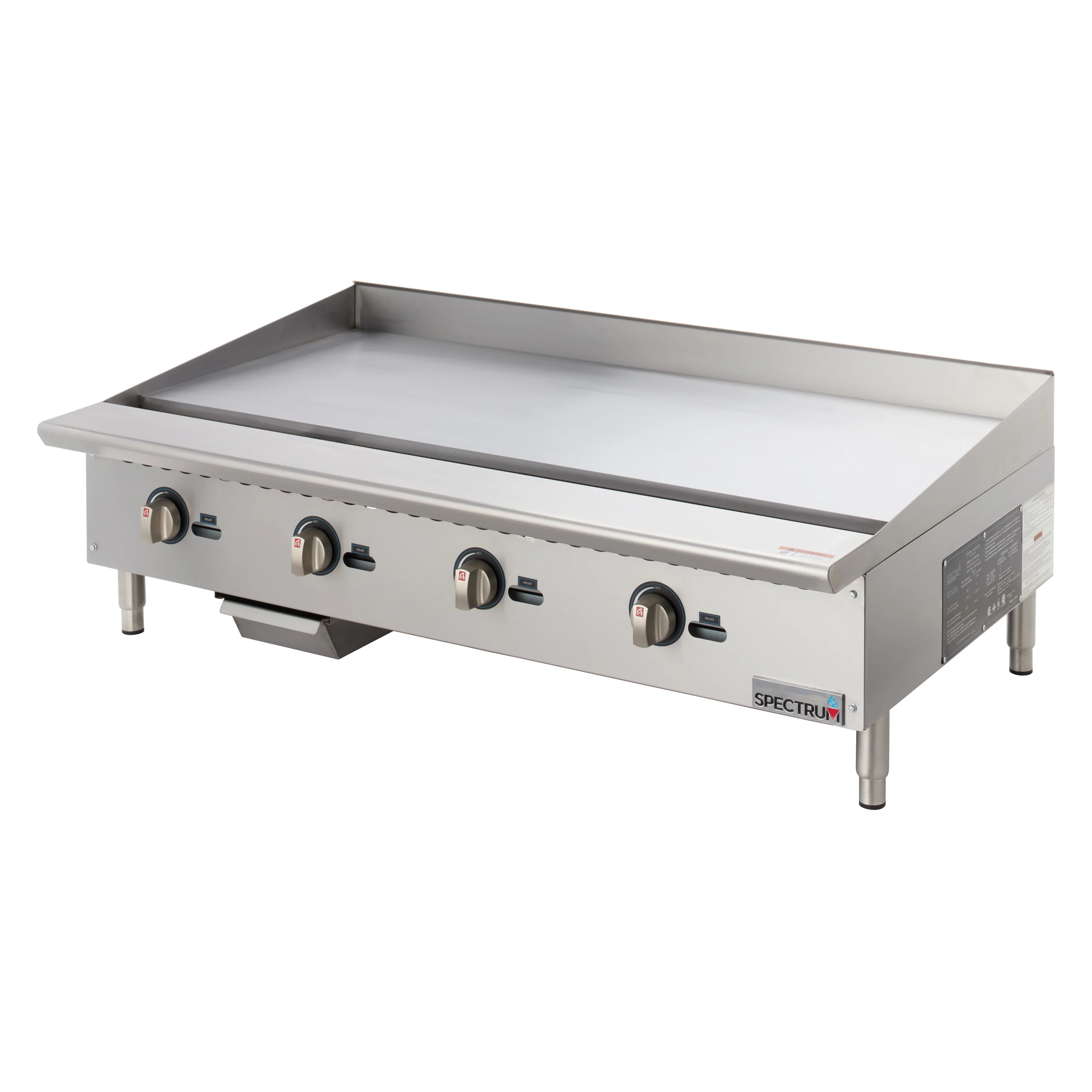Winco NGGD-48M 48 Inch Gas Griddle Countertop with 4 Burners 120000 BTU - Image 4