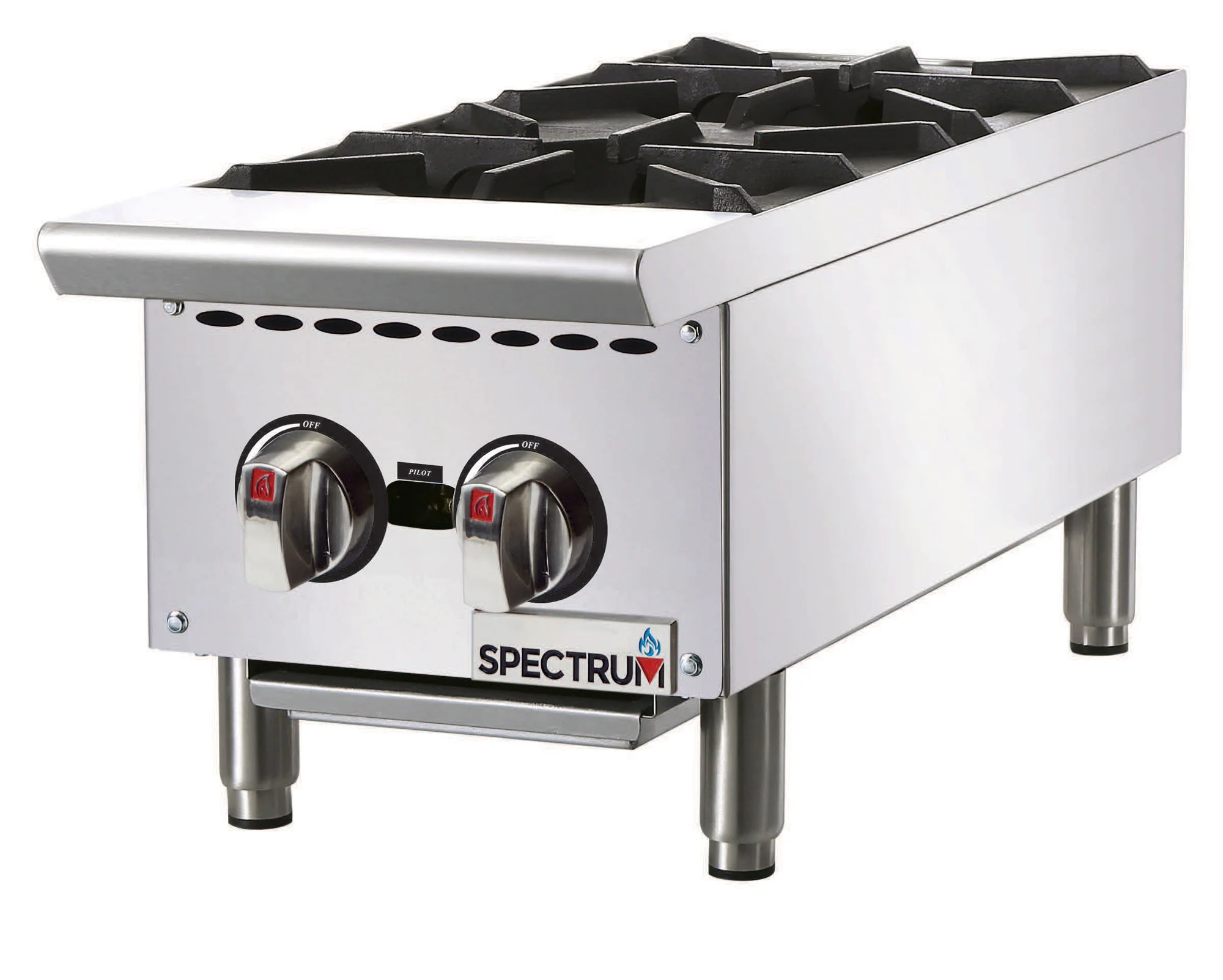 Winco NGHP-2 12 Inch Gas Hotplate with Two 25000 BTU Burners - Countertop - Image 2