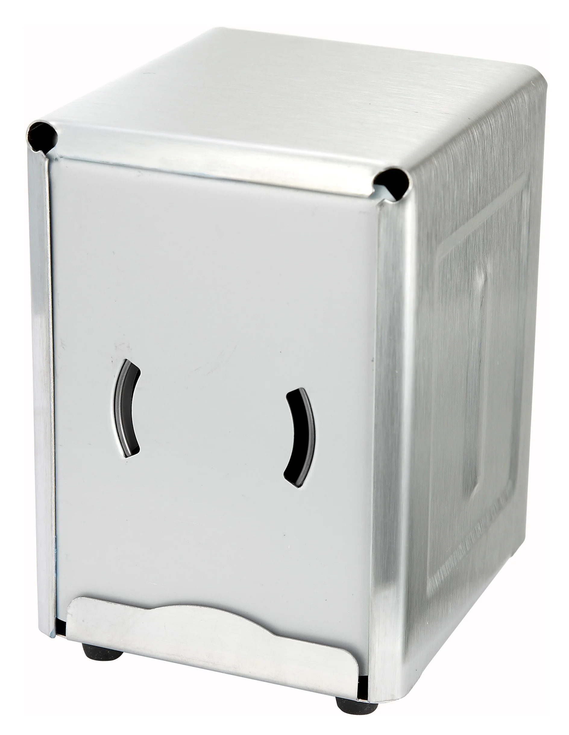 Winco NH-5 3.5 Inch Napkin Dispenser Rubber Feet Counter Type Stainless Steel - Image 2