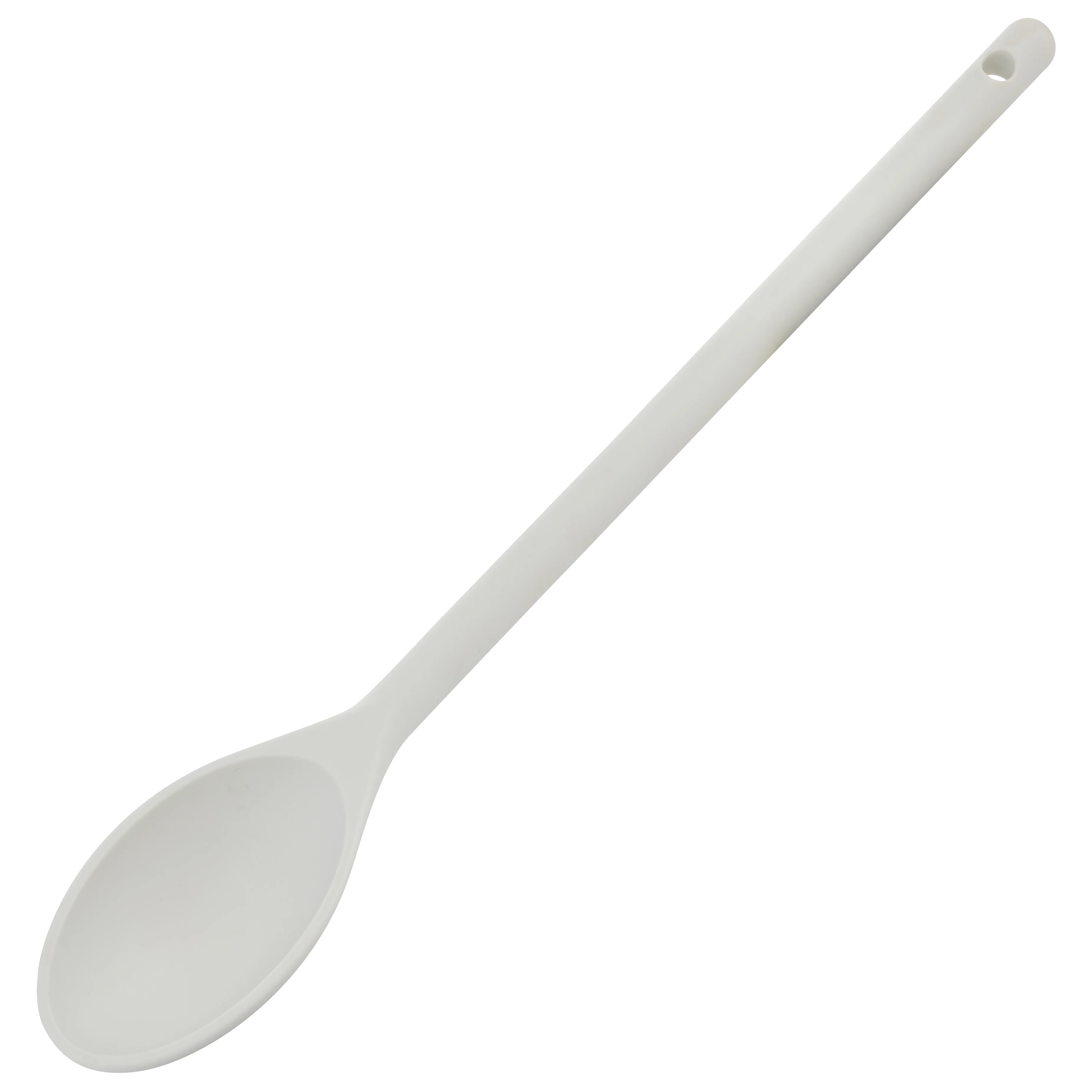 Winco NS-15W 15 Inch One-piece Spoon Heat Resistant Nylon Off-white - Image 2