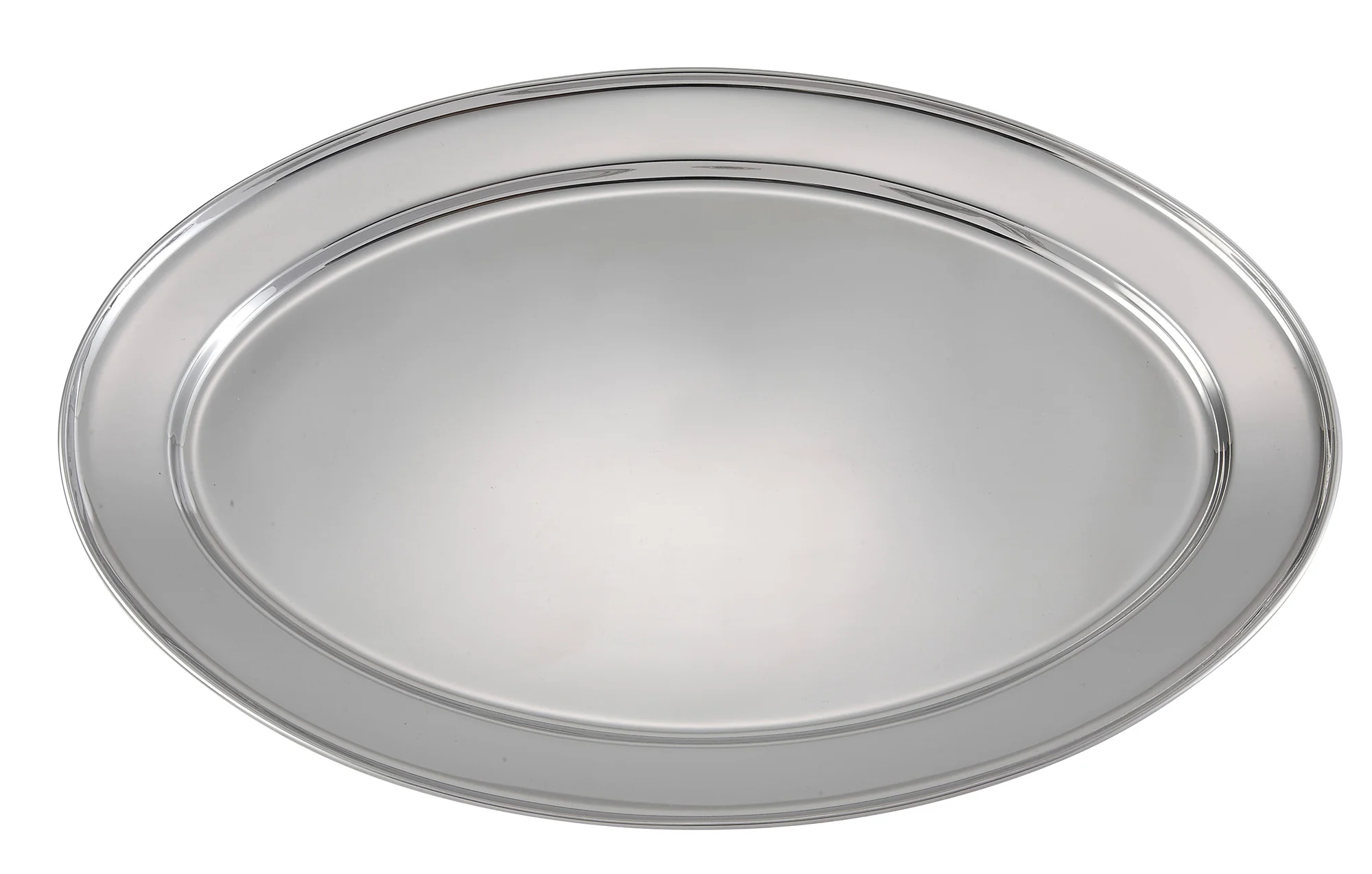 Winco OPL-22 21-3/4 Inch Oval Platter Stainless Steel with Hygienic Surface