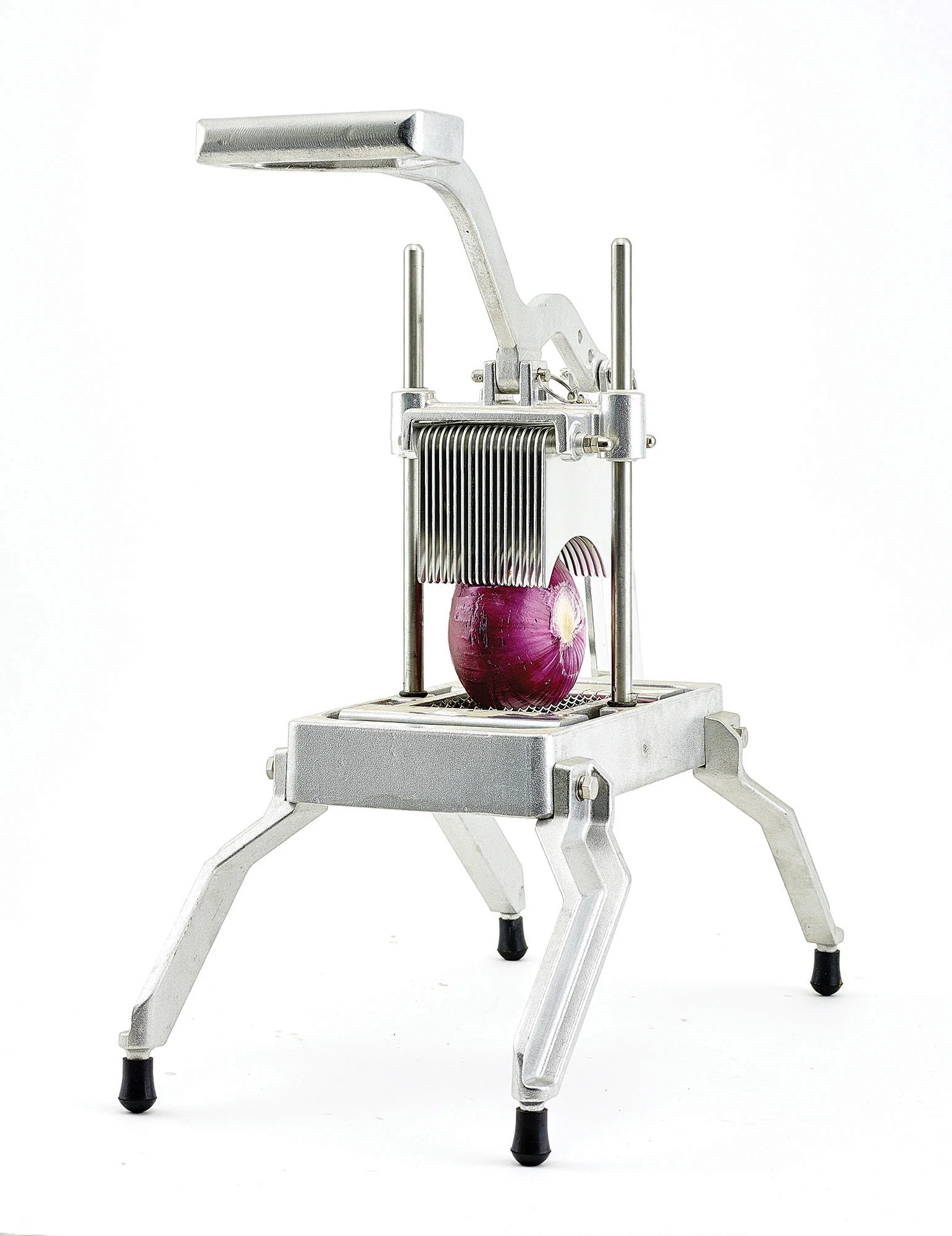 Winco OS-250 19 Inch Onion Slicer Manual 1/4 Inch Blade Aluminum with Lever Handle - Image 3