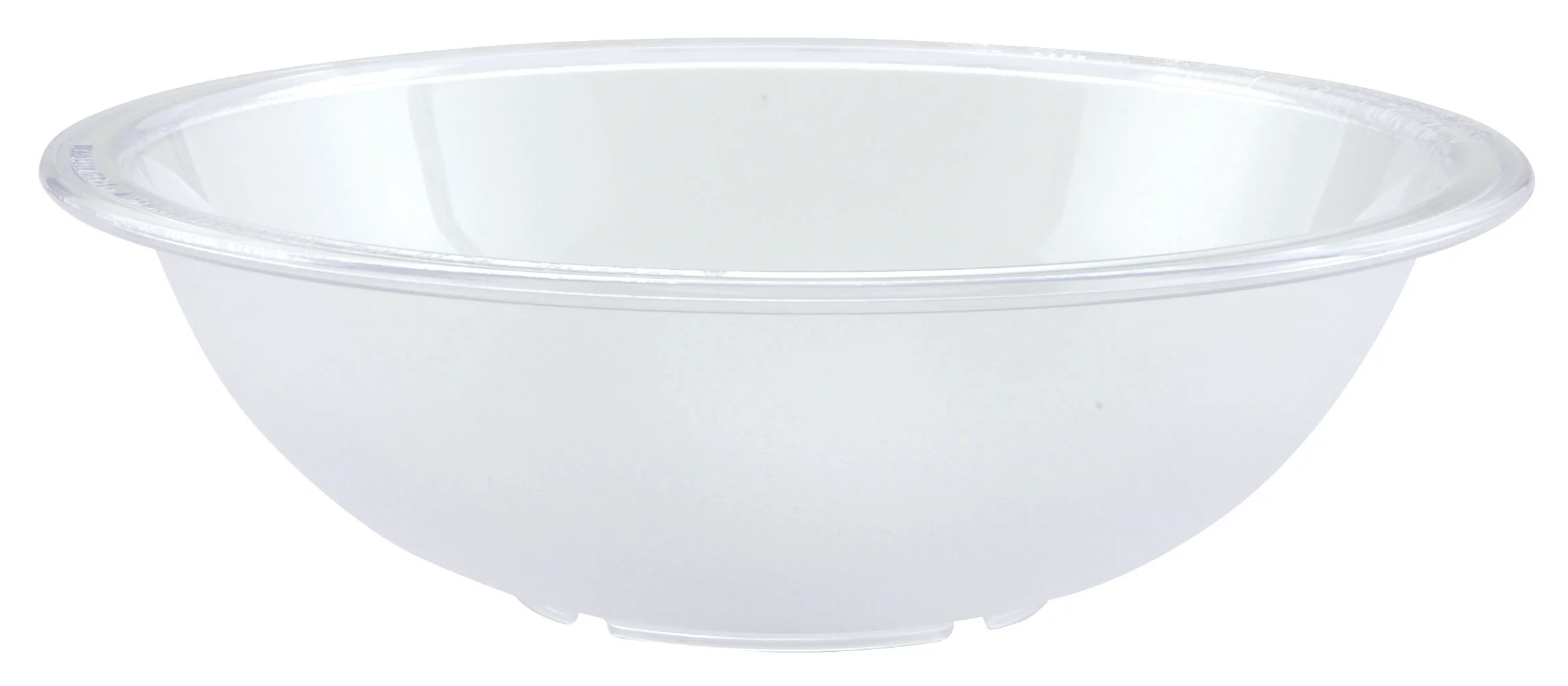Winco PBB-10 10-3/4 Inch Round Pebbled Bowl Clear Polycarbonate NSF