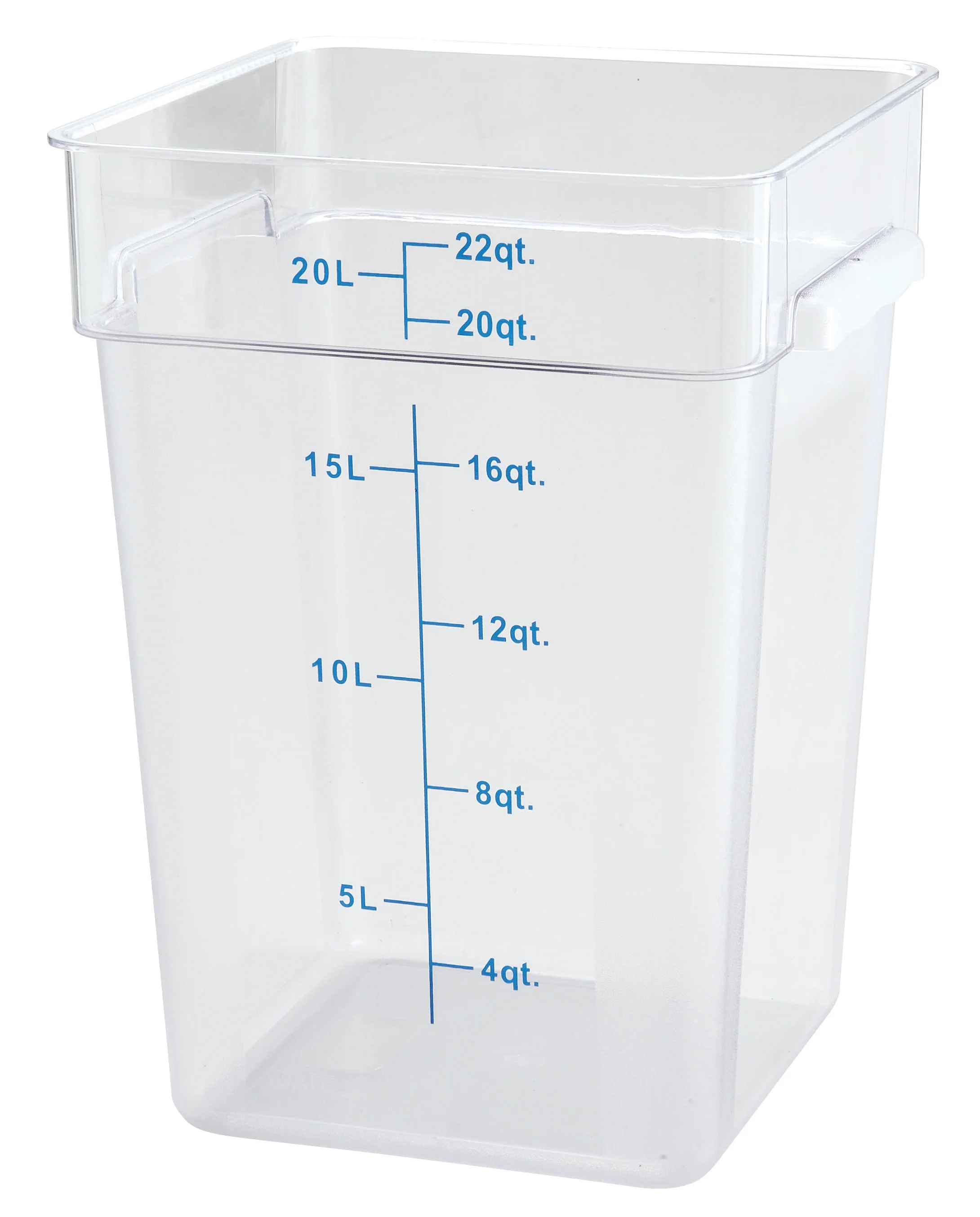 Winco PCSC-22C 22 Quart Storage Container Square Clear Polycarbonate with Handles - Image 2