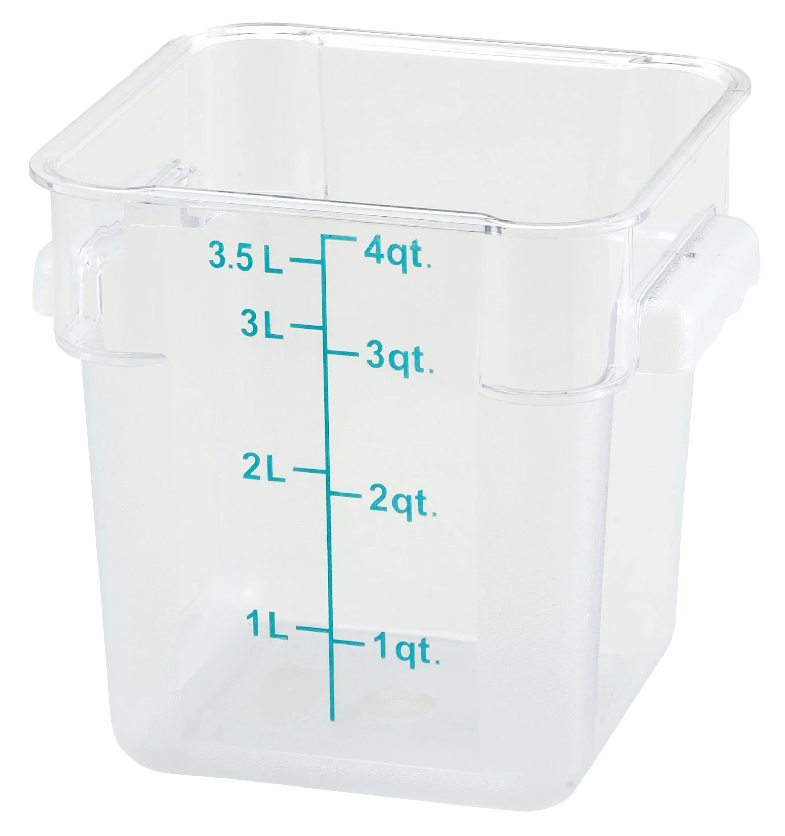Winco PCSC-4C 4 Quart Storage Container Polycarbonate Clear with Built-in Handles - Image 2