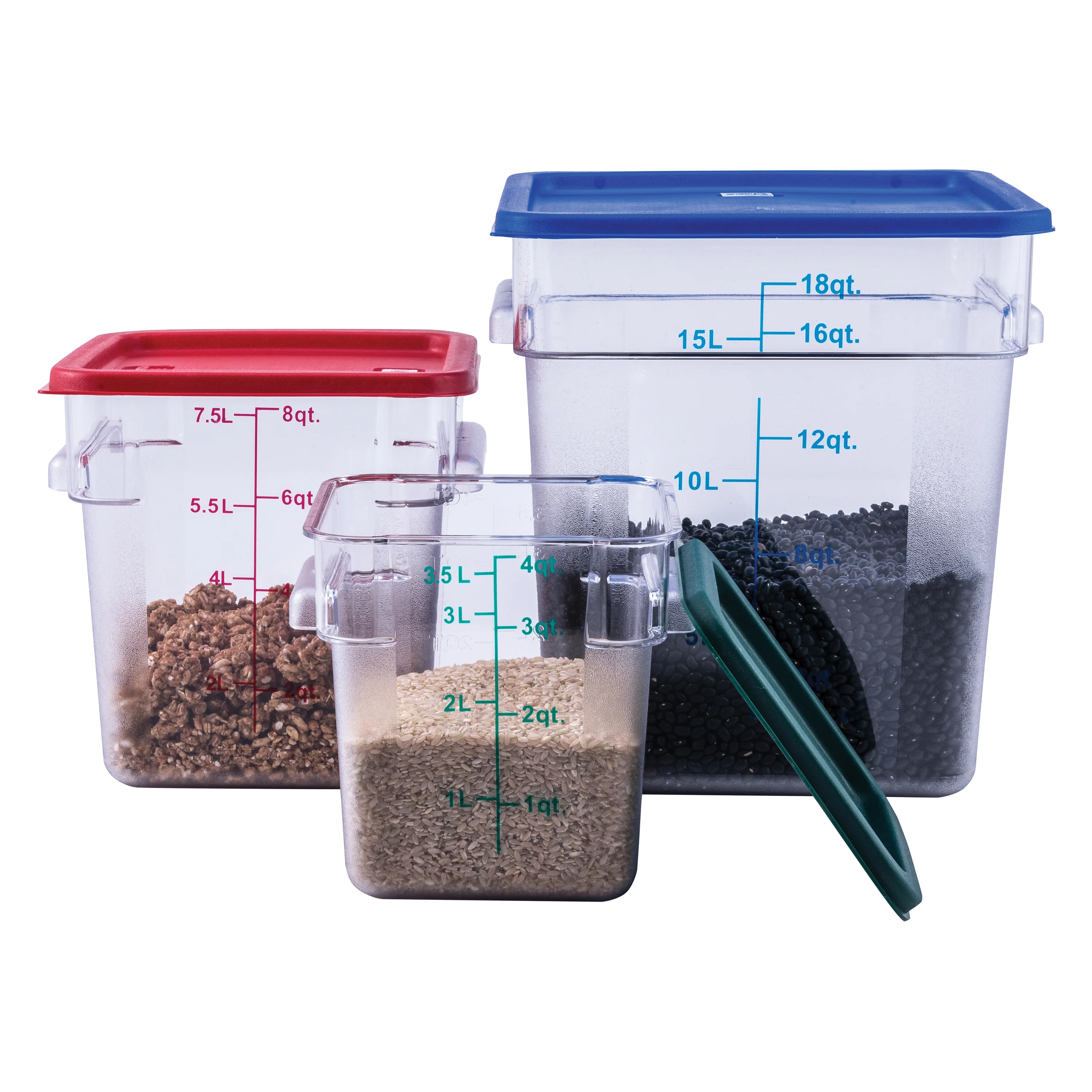 Winco PCSC-4C 4 Quart Storage Container Polycarbonate Clear with Built-in Handles - Image 3