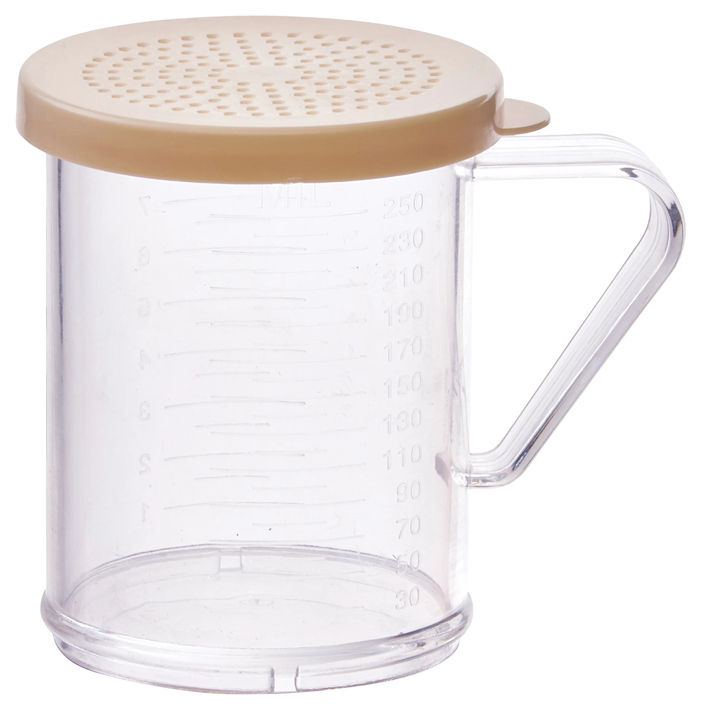 Winco PDG-10B 10 Oz Shaker/Dredge With Handle Beige Polycarbonate - Image 2