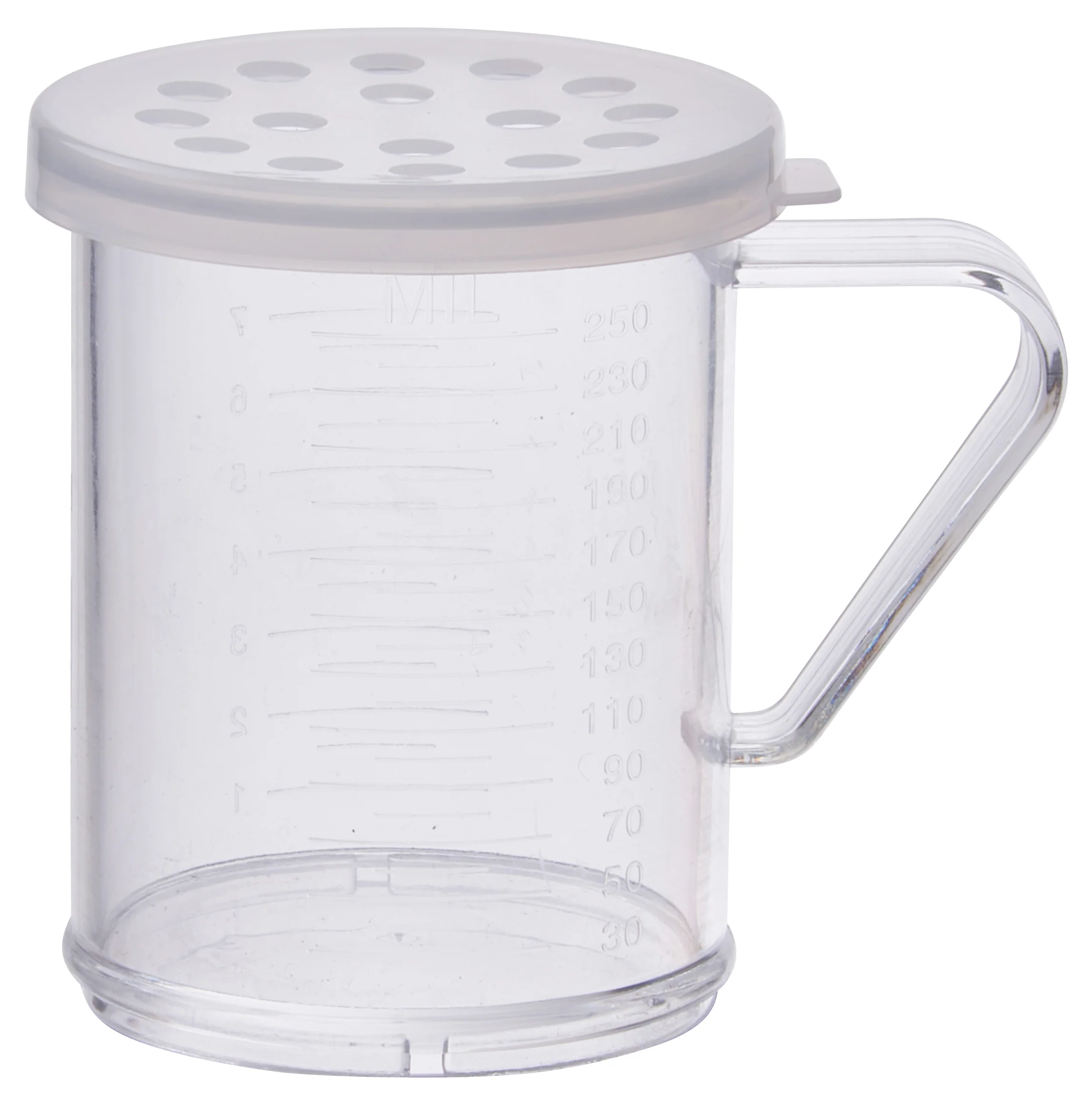 Winco PDG-10CXL 10 Oz Shaker with Handle Polycarbonate Clear Snap-on Lid - Image 2