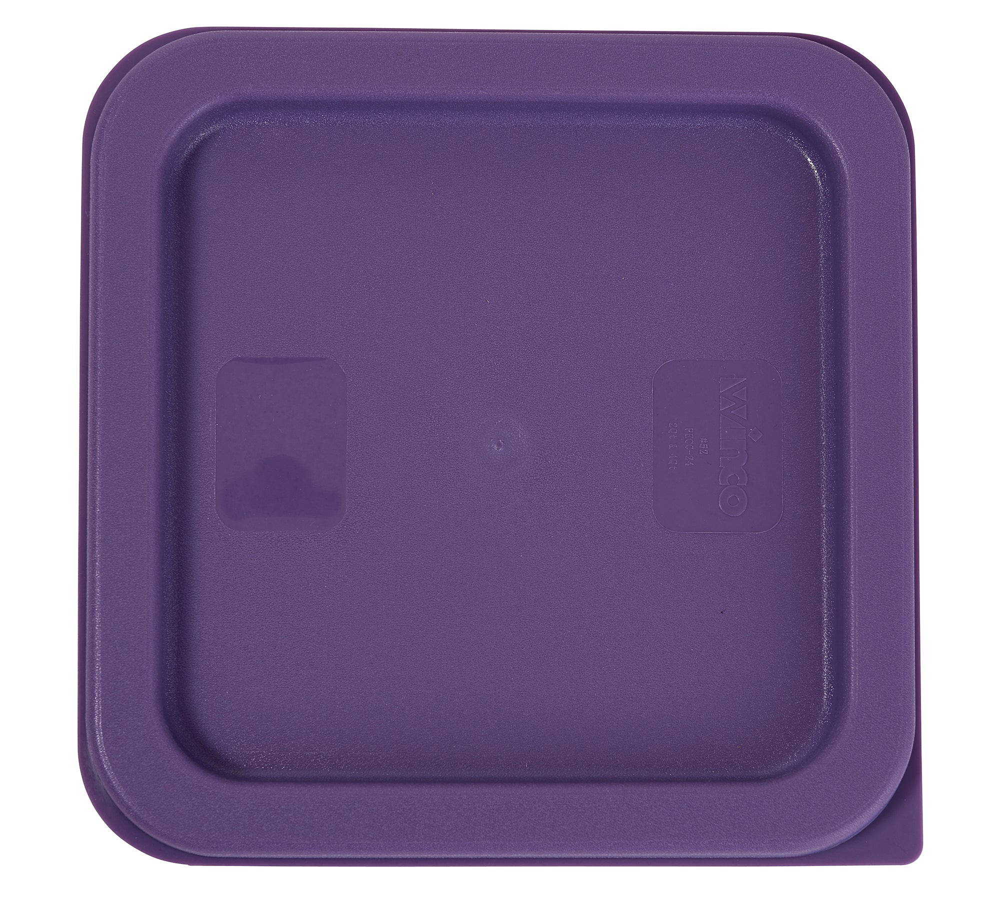 Winco PECC-24P 7-3/8 Inch Container Cover for 2 and 4 Quart Square Containers Purple Polyethylene - Image 2