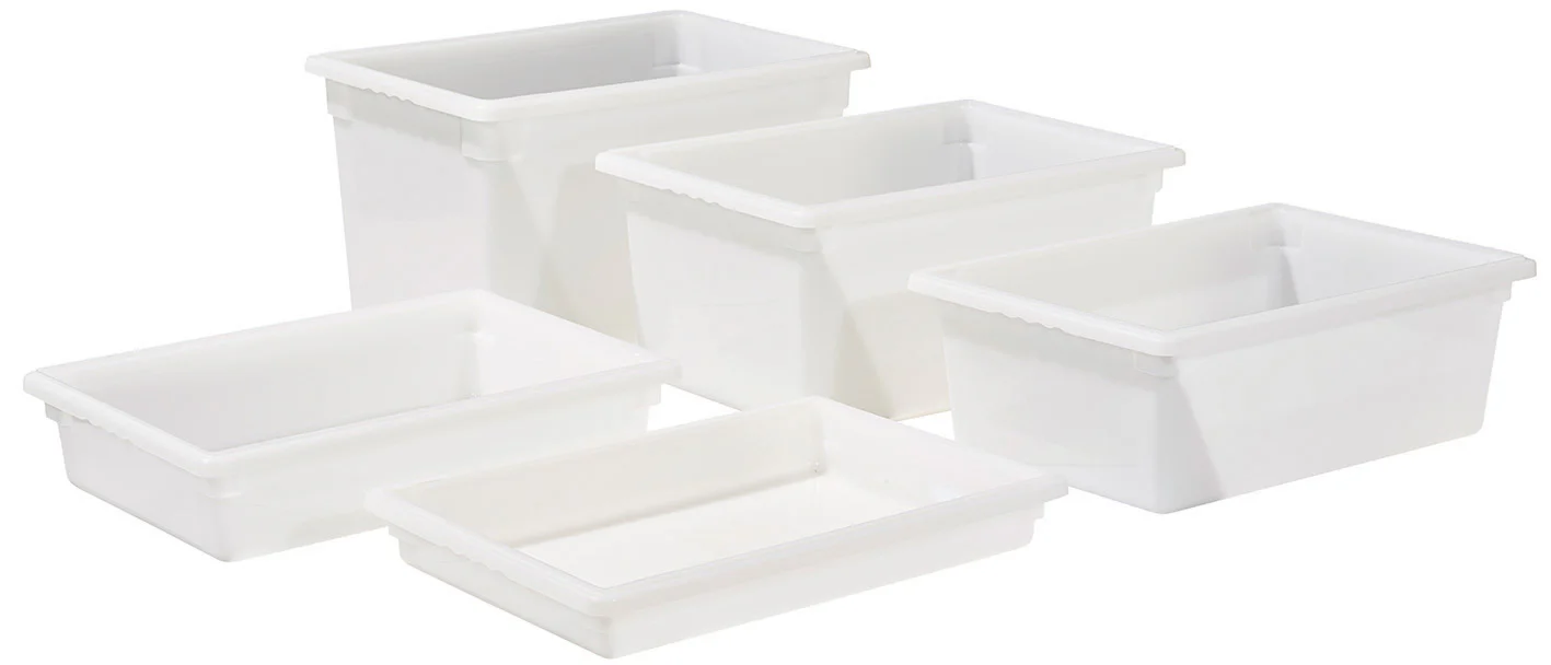 Winco PFFW-9 18 Inch White Food Storage Box 13 Gallon Polypropylene Stackable - Image 2