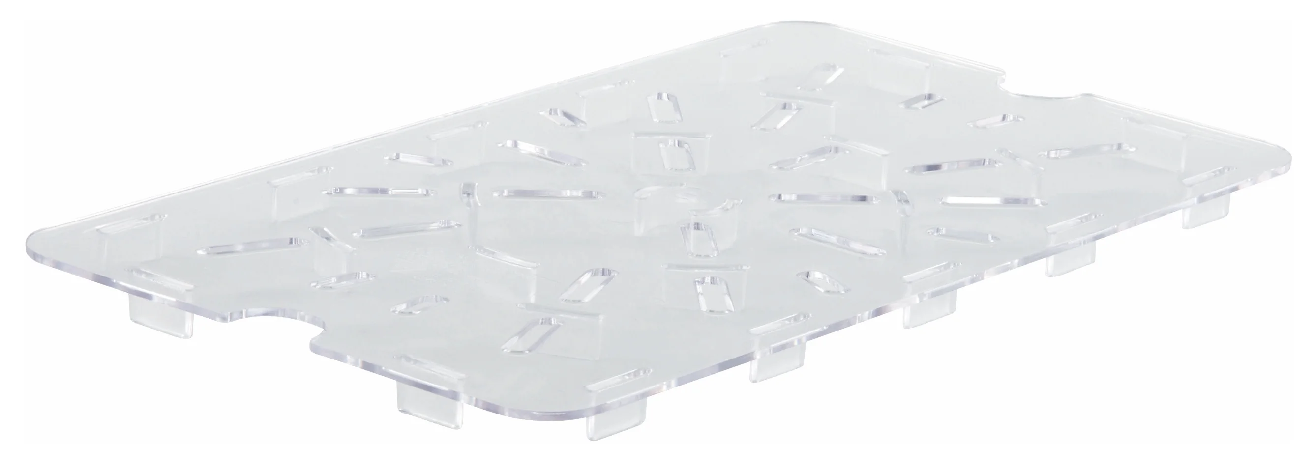 Winco PFSH-DS 8-1/4 Inch Clear Food Pan Drain Shelf Polycarbonate - Image 2