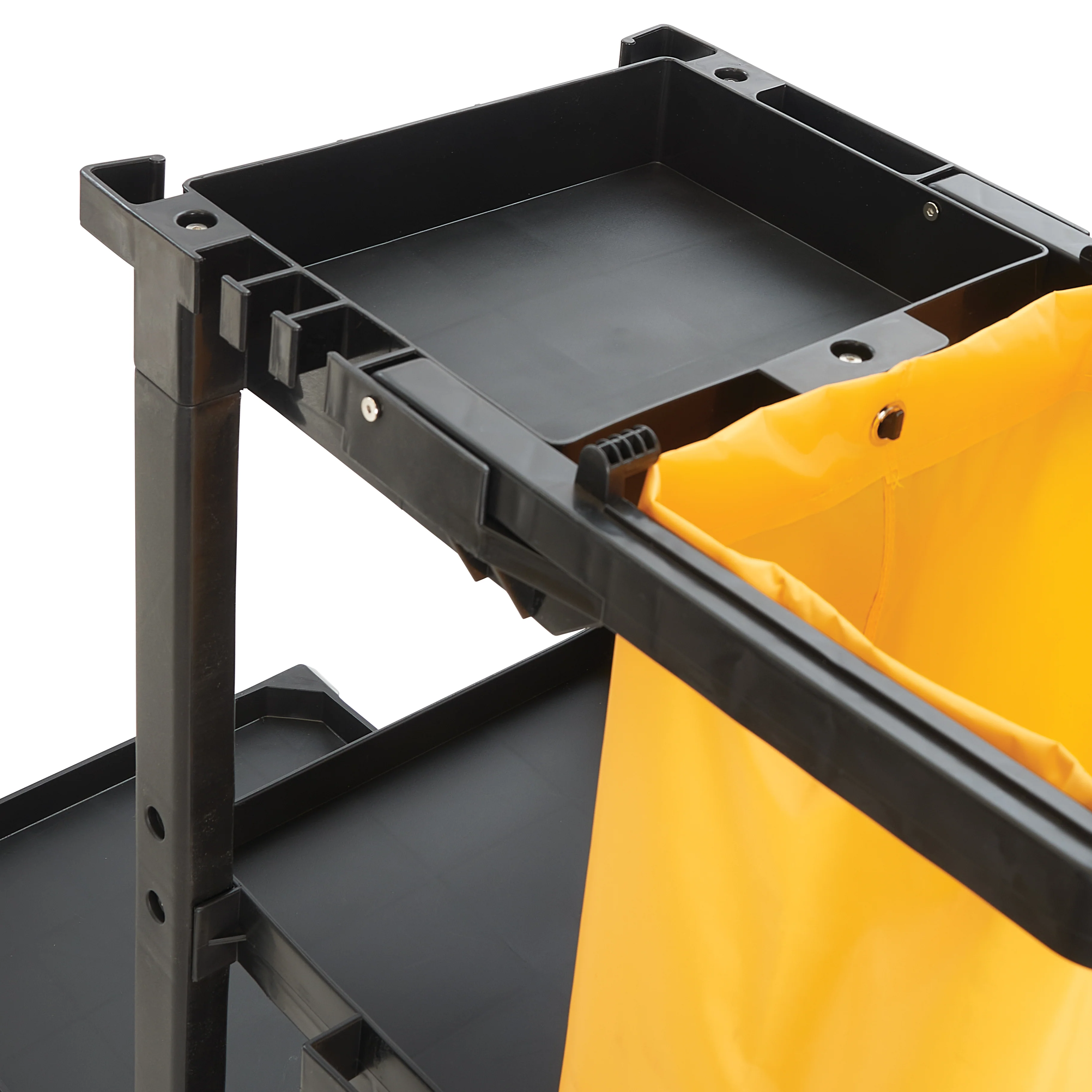 Winco PJC-4538 45 Inch Janitorial Cart Black Three Shelves - Image 5
