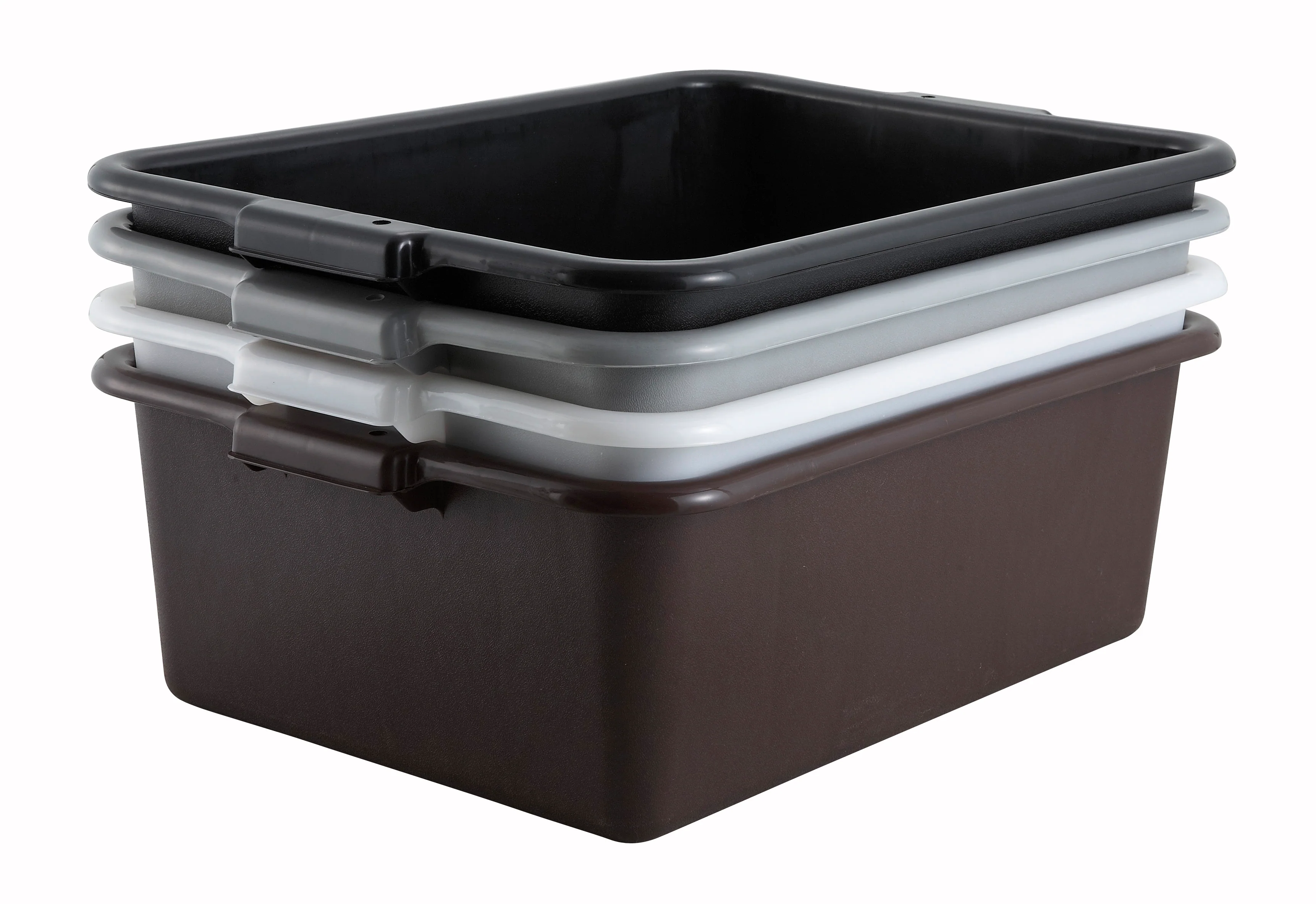 Winco PL-7B 21-1/2 Inch Brown Dish Box Polypropylene NSF Approved - Image 2