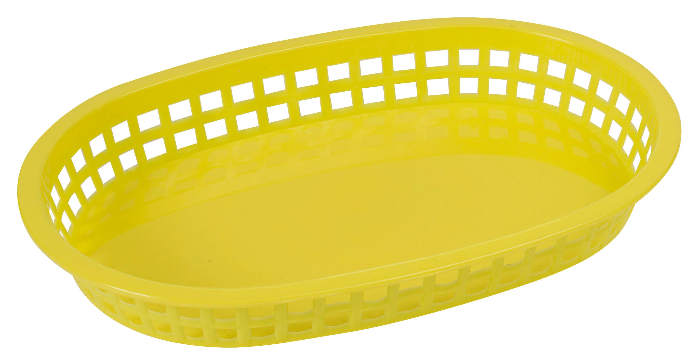 Winco PLB-Y 10-3/4 Inch Oval Platter Basket with BPA Free Plastic Yellow - Image 2