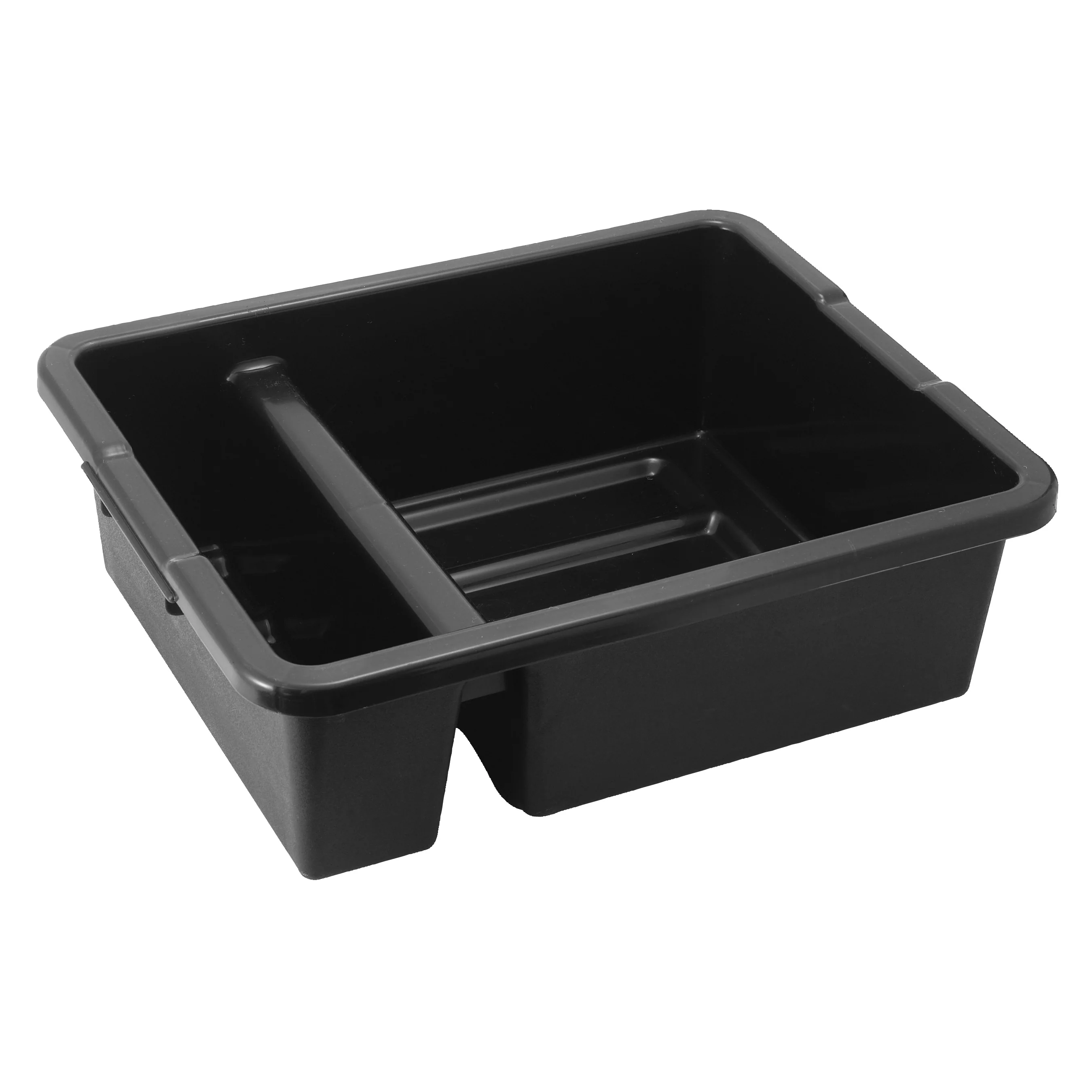 Winco PLTC-7K 21 Inch Bus Box BPA Free Polypropylene Black with Rounded Corners - Image 2