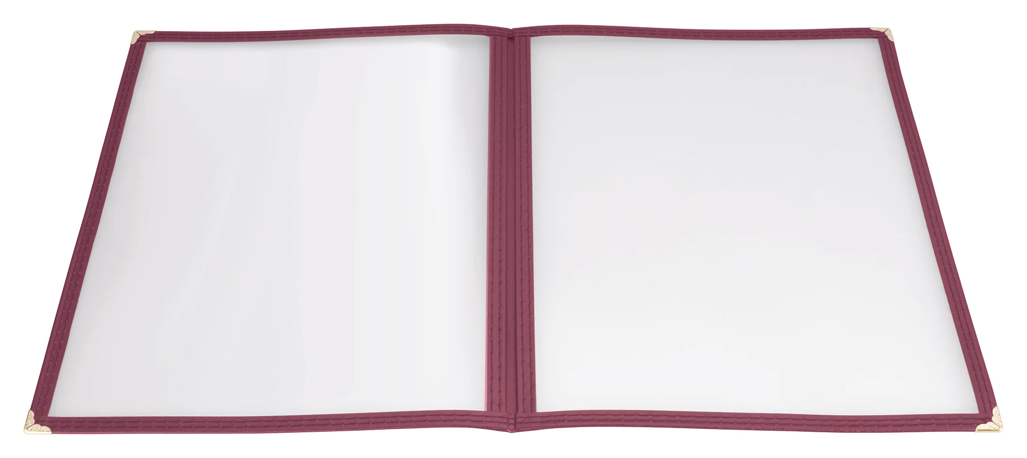Winco PMCD-9U 9-3/8 Inch Double Fold Menu Cover Burgundy Plastic - Image 2