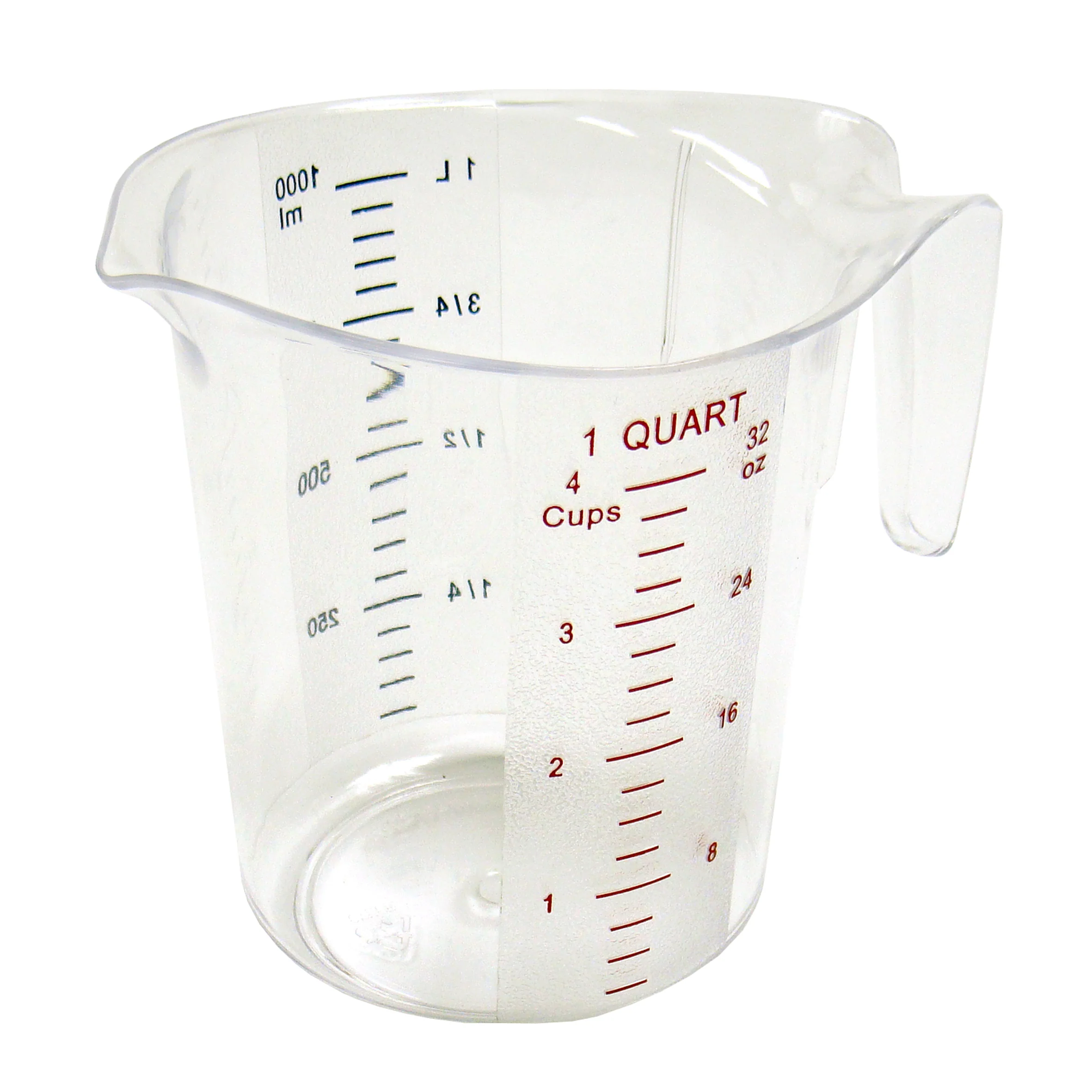 Winco PMCP-100 1 Quart Raised External Markings Polycarbonate Measuring Cup - Image 3
