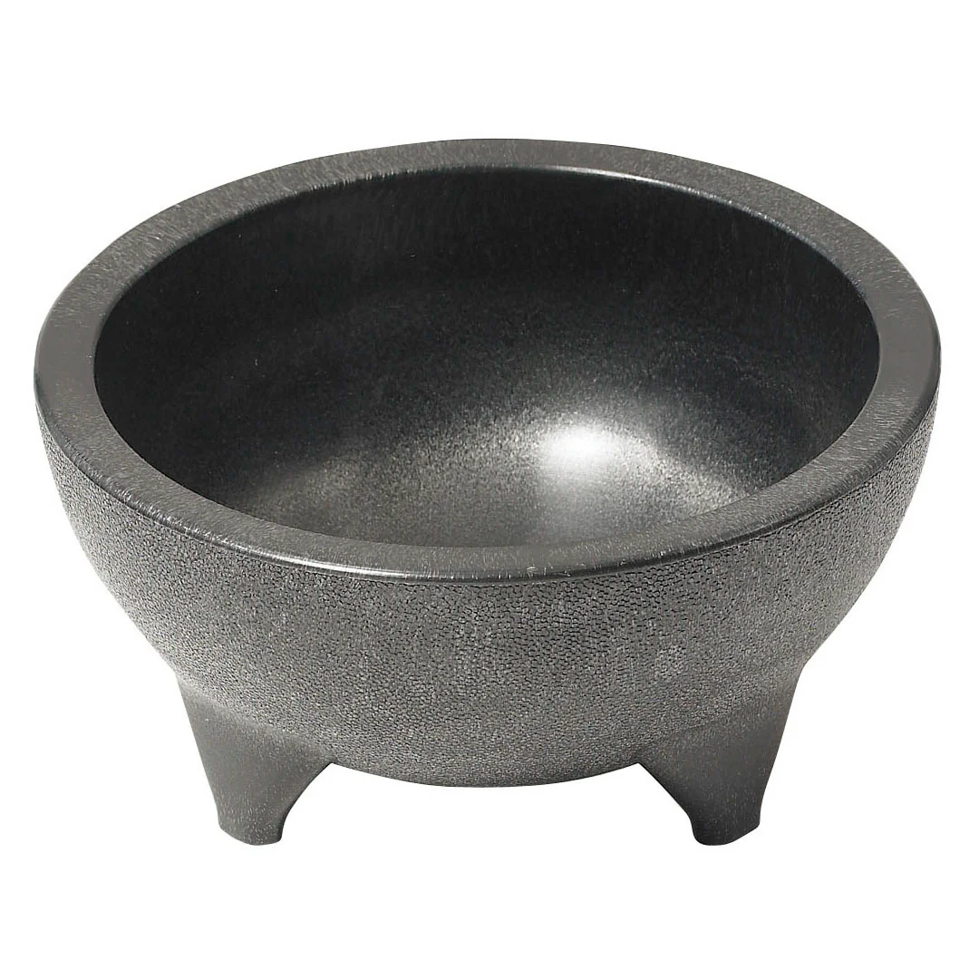 Winco PMSB-56 56 Oz Molcajete Salsa Bowl Dishwasher Safe Polypropylene Black