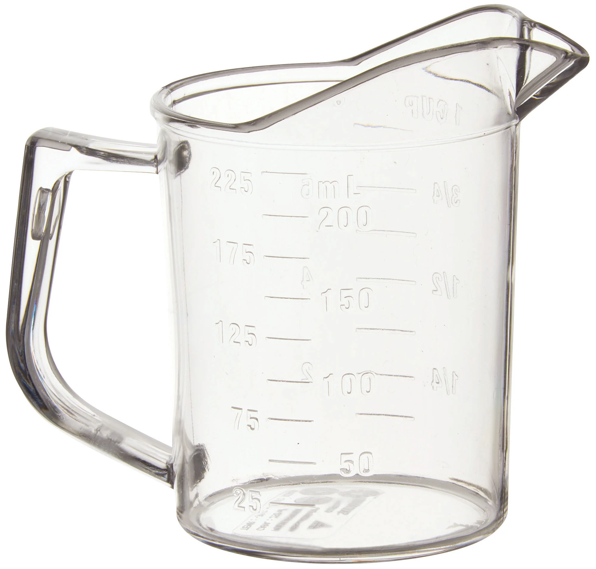 Winco PMU-25 1 Cup Measuring Cup with Raised Graduation Markings Polycarbonate Clear - Image 2