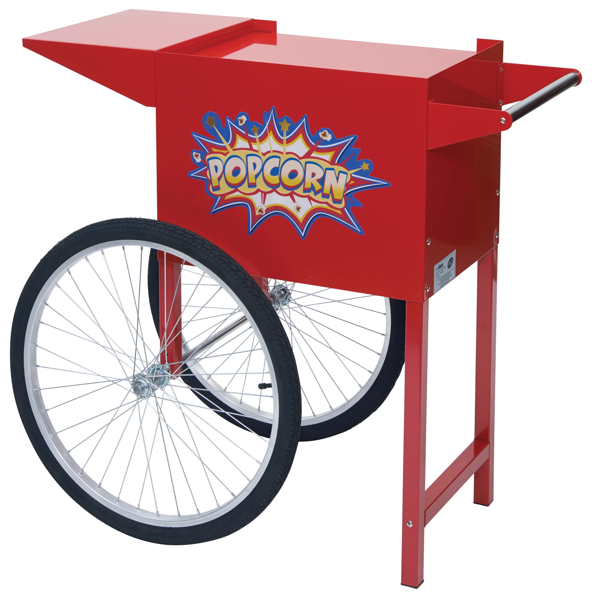 Winco POP-8RC 22 Inch Showtime Popcorn Cart Red Mobile Display - Image 3